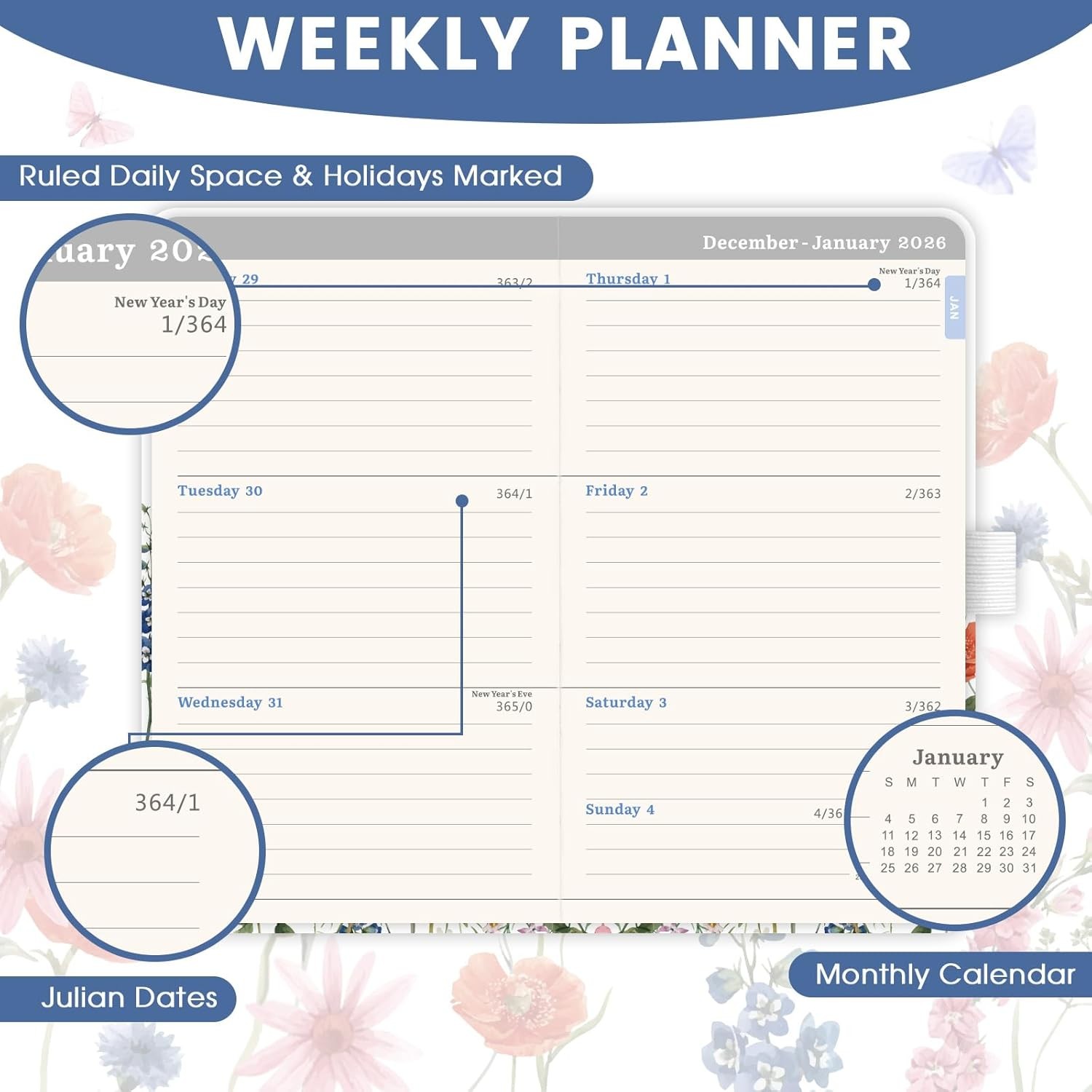 2026 Planner Pocket Size for Purse, Jan.2026 – Dec.2026 Small Daily Weekly Mo…