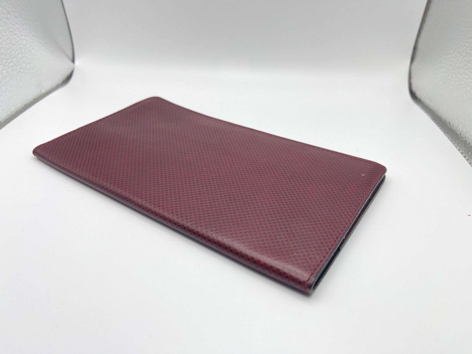 Vintage Bottega Veneta Leather Address Book Made in Italy Organizer Burgundy Red