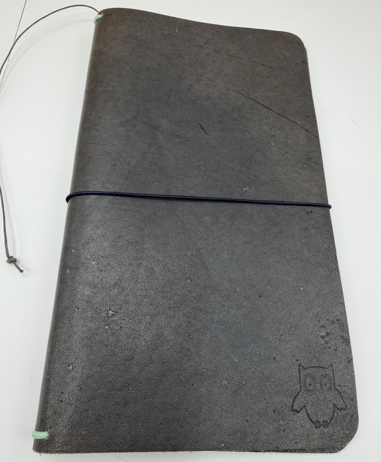 Handmade B6 Slim Leather Traveler’s Notebook Cover Gray Owl 4 Band TN