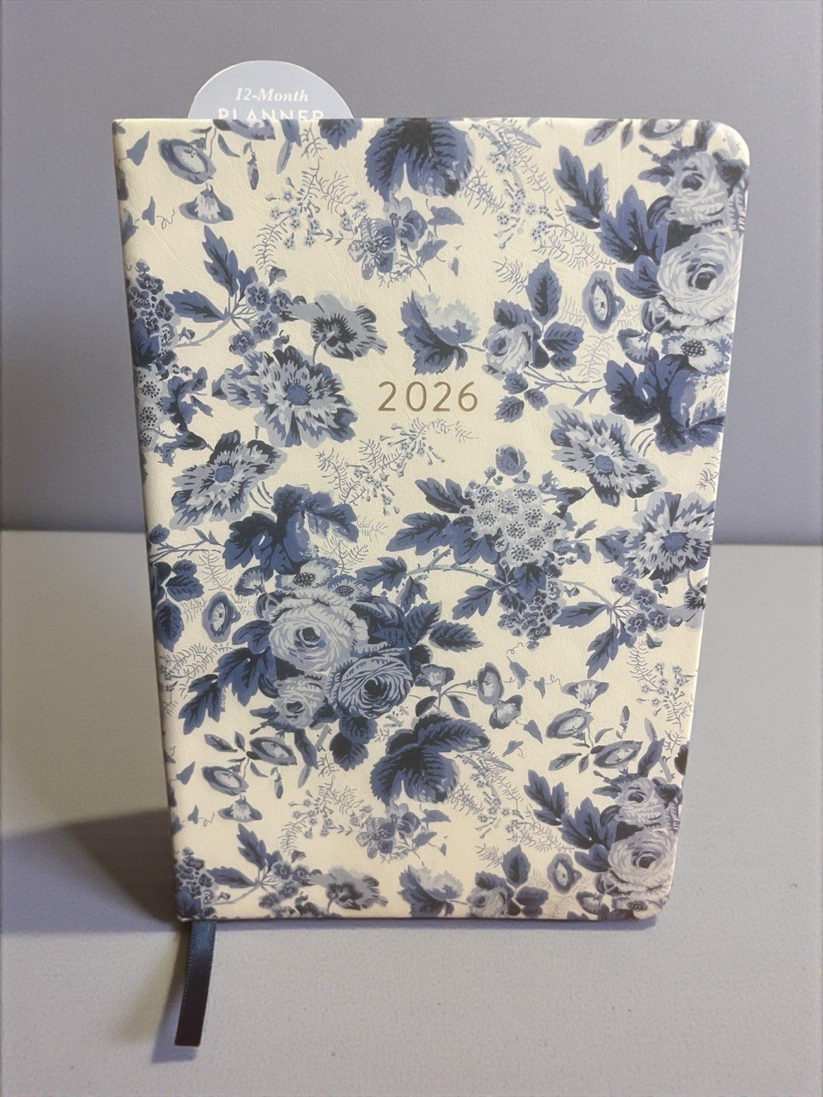 Eccolo World Planner Floral Hardcover Daily Weekly Calendar Organizer BLUE/WHITE