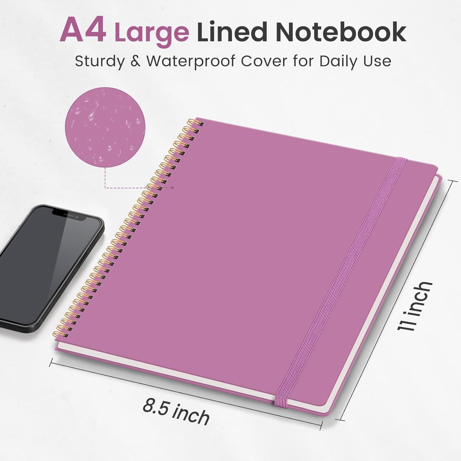 Lightweight Spiral Notebook with Waterproof Cover for On-the-Go Writing