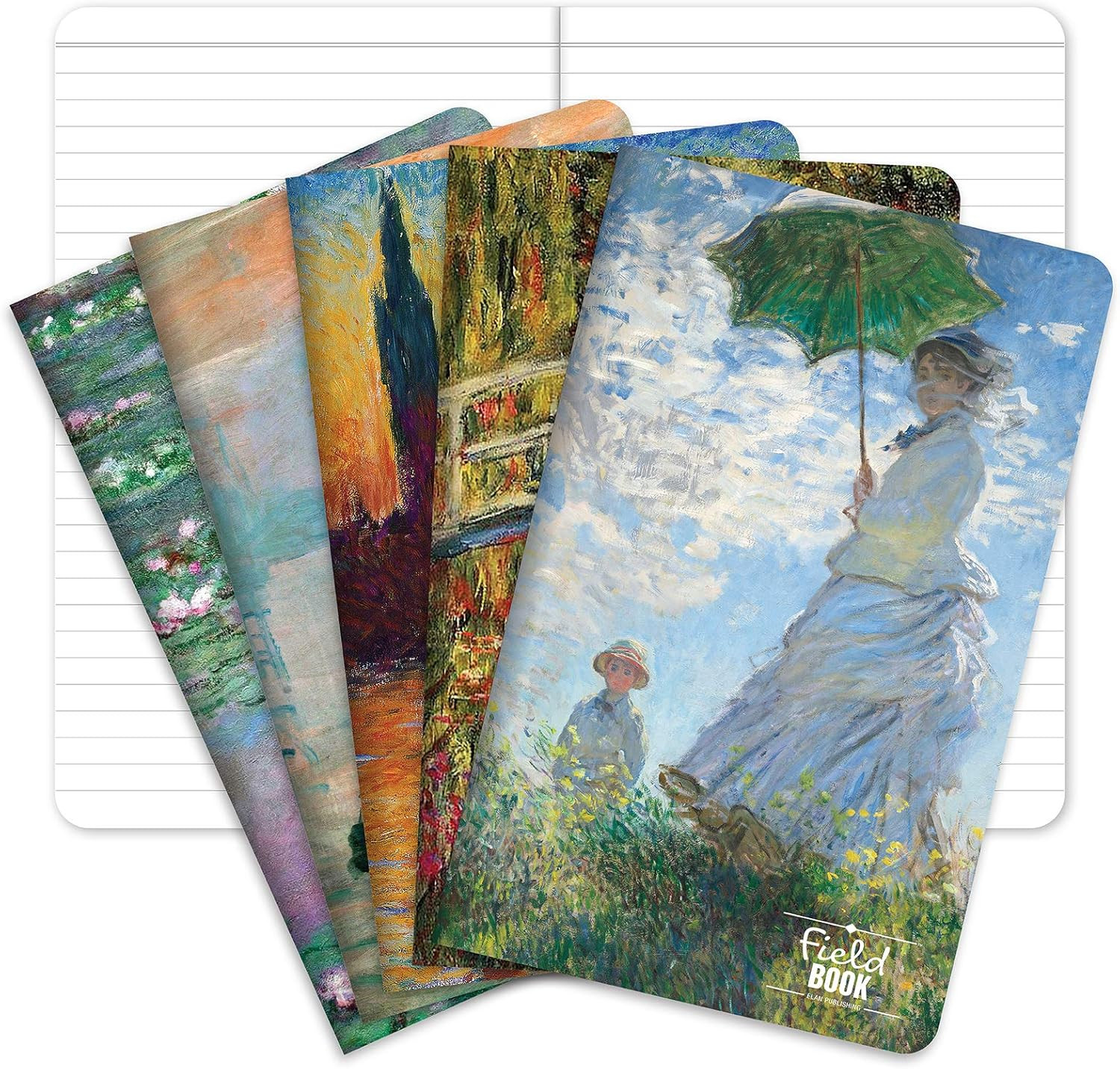 Field Notebook – 5″x8″ – MONET Patterns – Lined Memo Book – Pack of 5