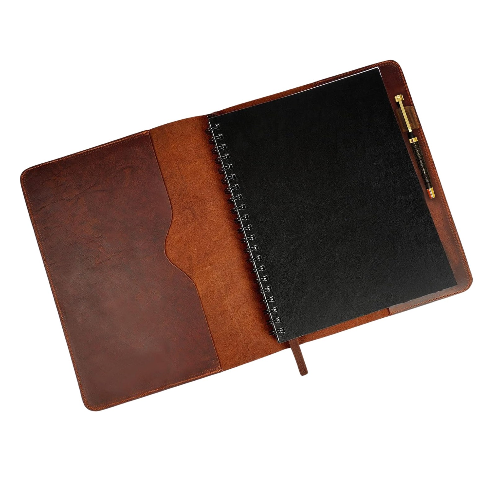 , Heavy Duty Full Grain Leather Journal Cover (8.5 x 11 in.), Refillable Cahi…