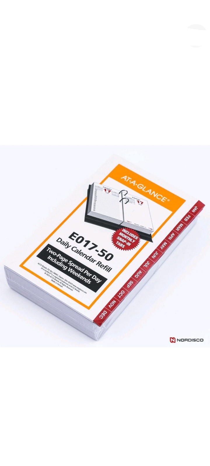 2027 At-A-Glance E017-50 Daily Calendar Refill with Monthly Tabs, 3-1/2×5-27/32″