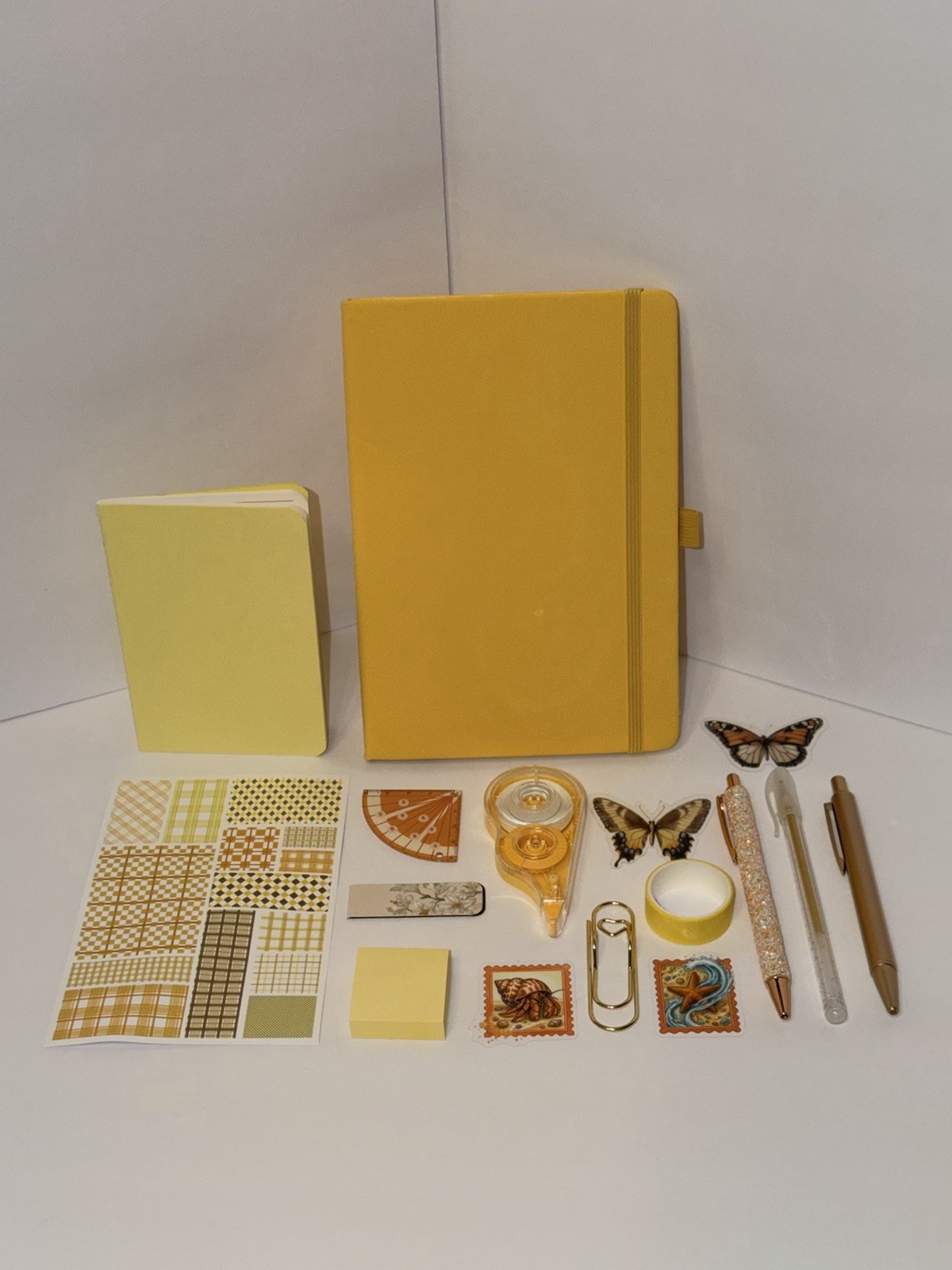 Yellow Journal with various matching Stationary 16 pc Lot
