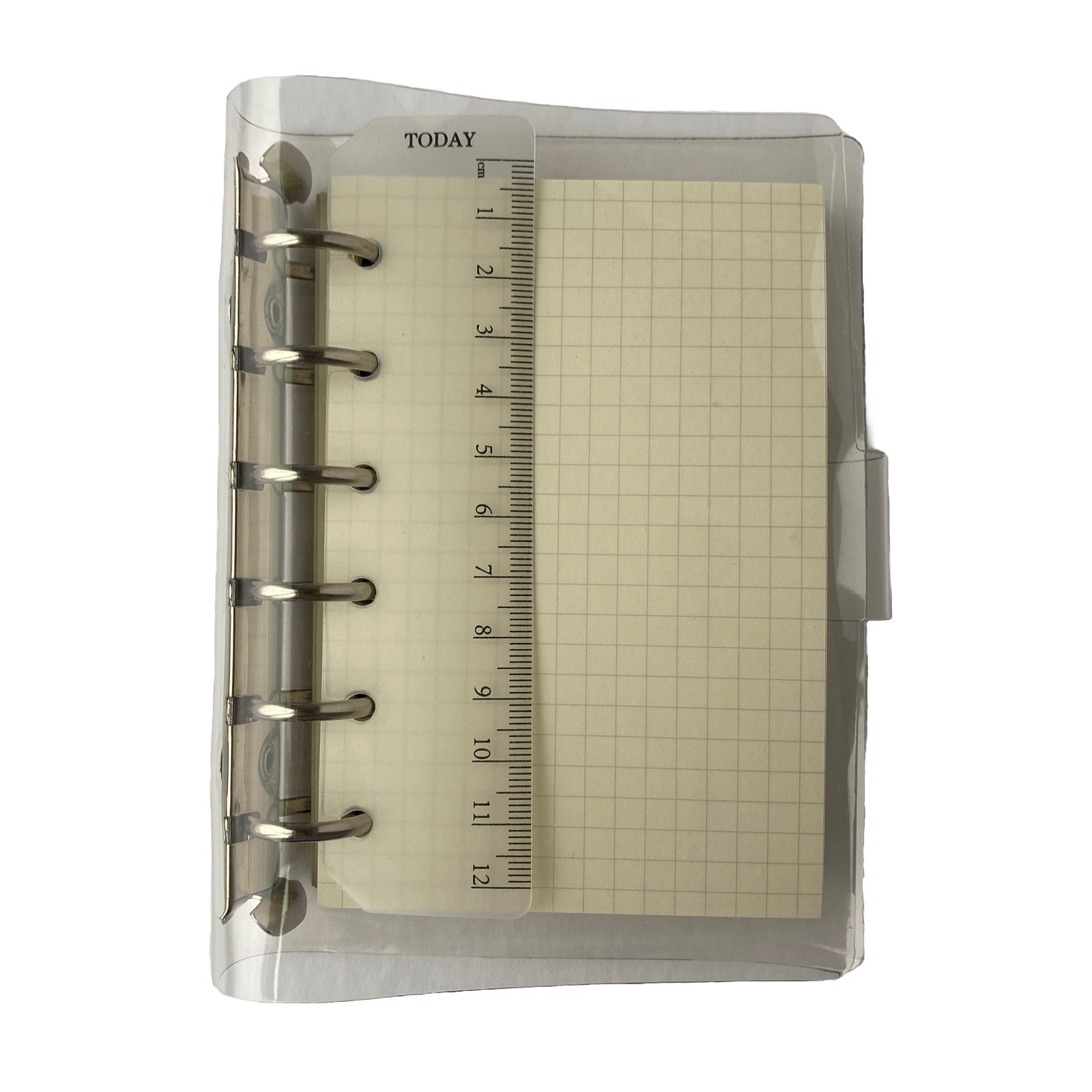 A7 Binder 6 Ring Budget Binder Clear PVC Planner Cover Notebook Shell Paper