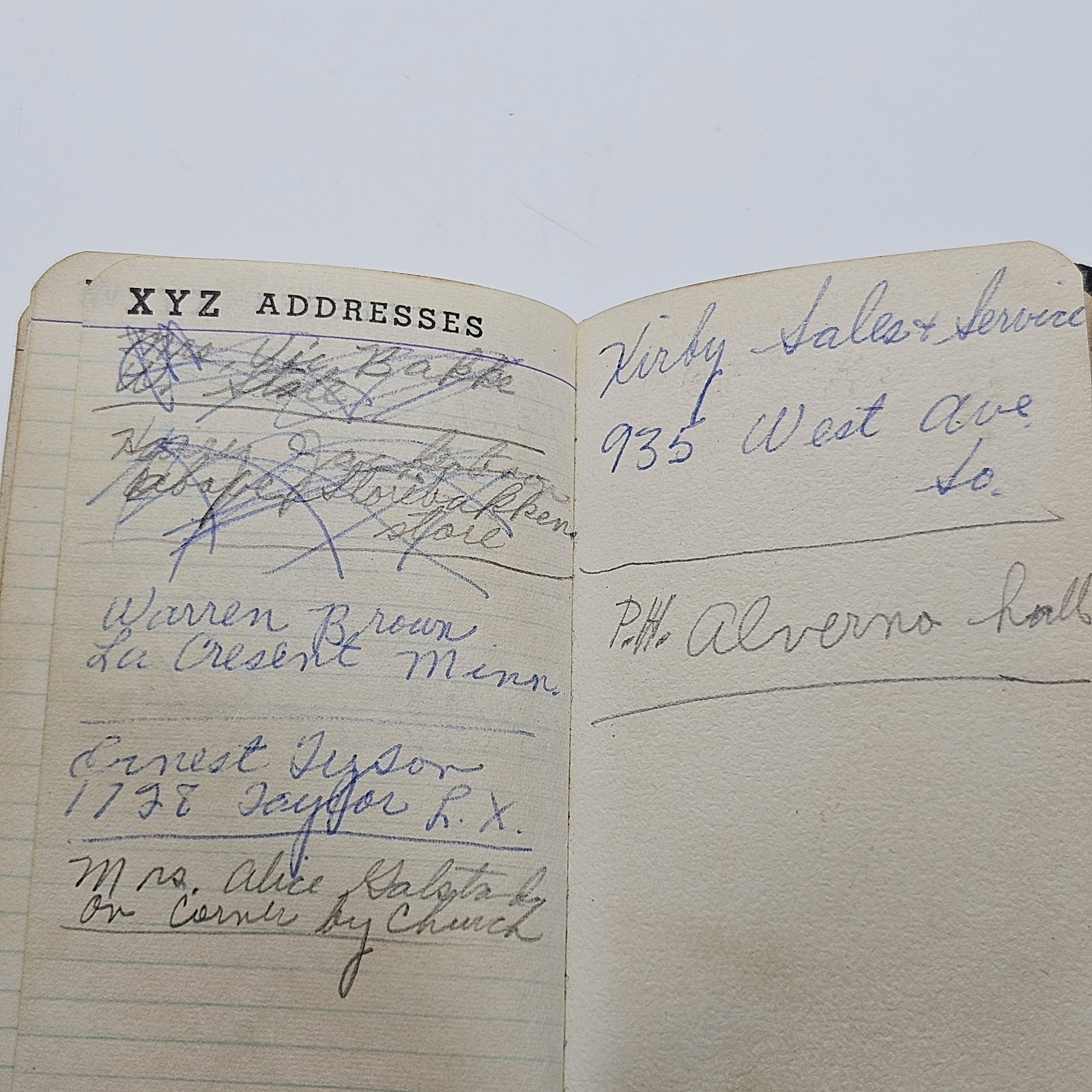 Vintage pocket diary or memorandum book with sections for appointments,…