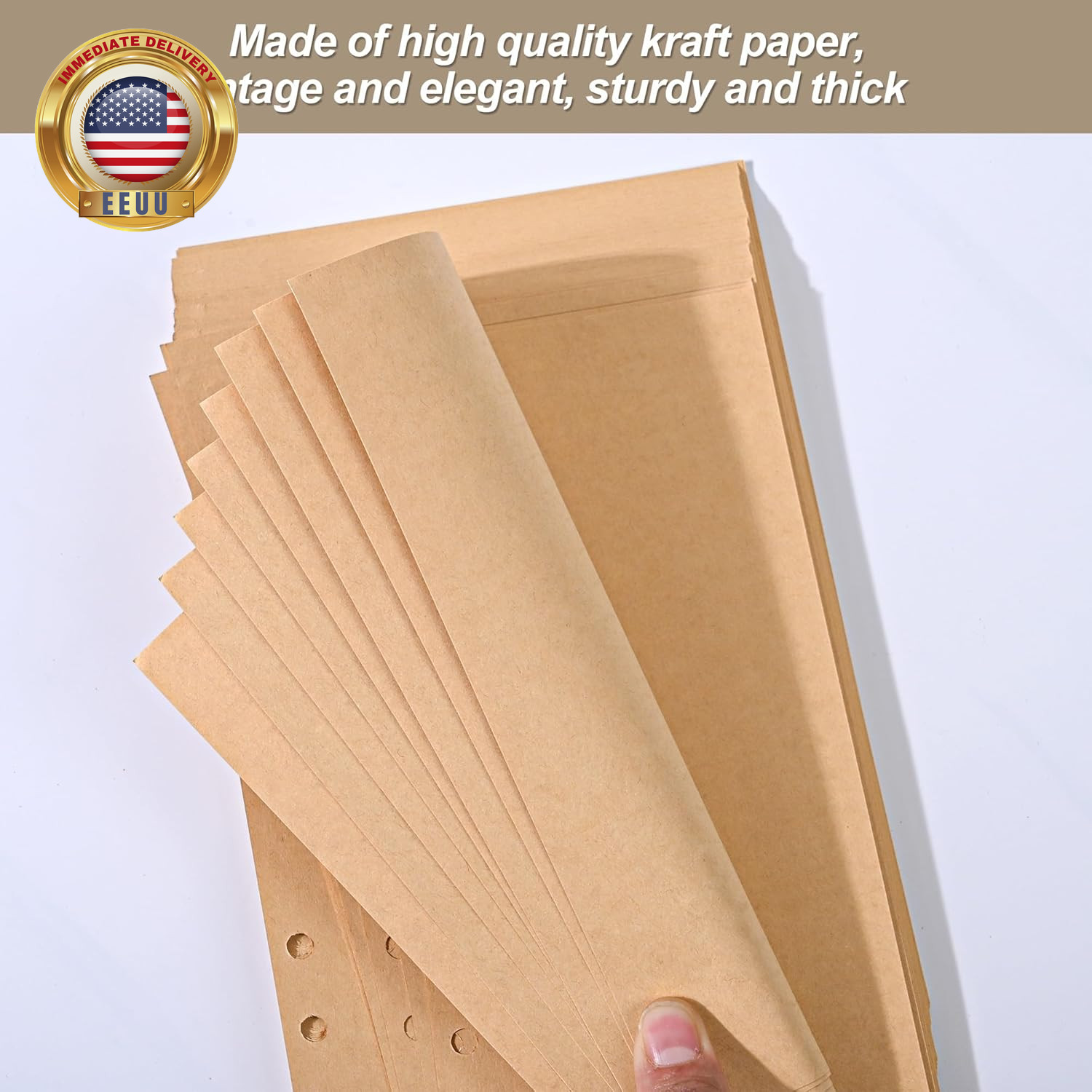 A5 Blank Cowhide Refill Paper, 80 Sheets 160 Pages, Vintage Replacement Refill P