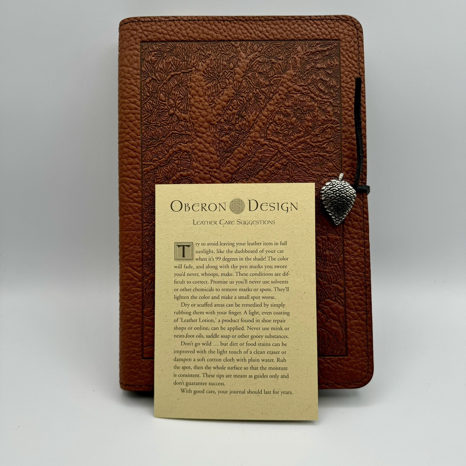 Oberon Design Genuine Leather Refillable Journal Cover w/ Hardbound Blank Insert