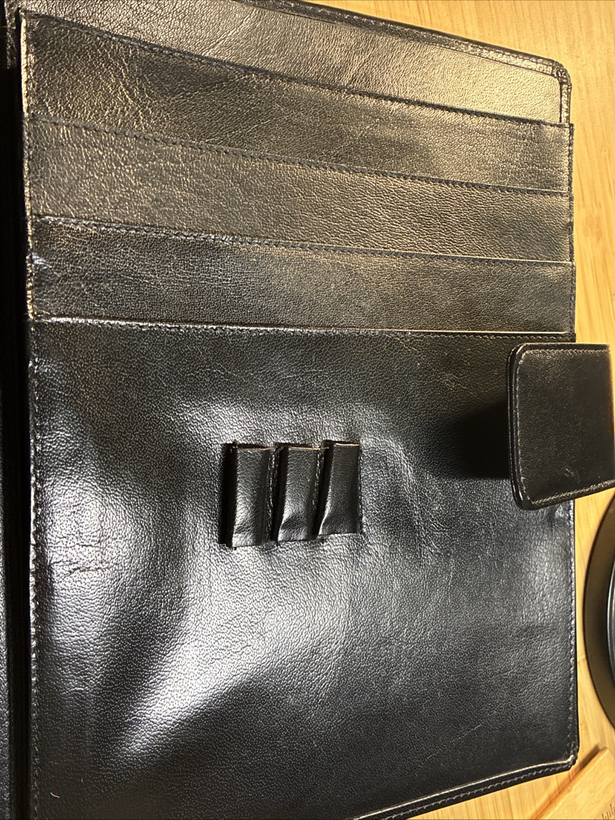 SevenKLeather Black Leather Folio Luxurious Leather Smells So Good! 12.5×10 in