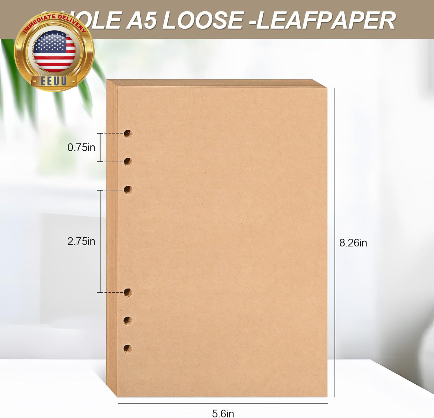A5 Blank Cowhide Refill Paper, 80 Sheets 160 Pages, Vintage Replacement Refill P