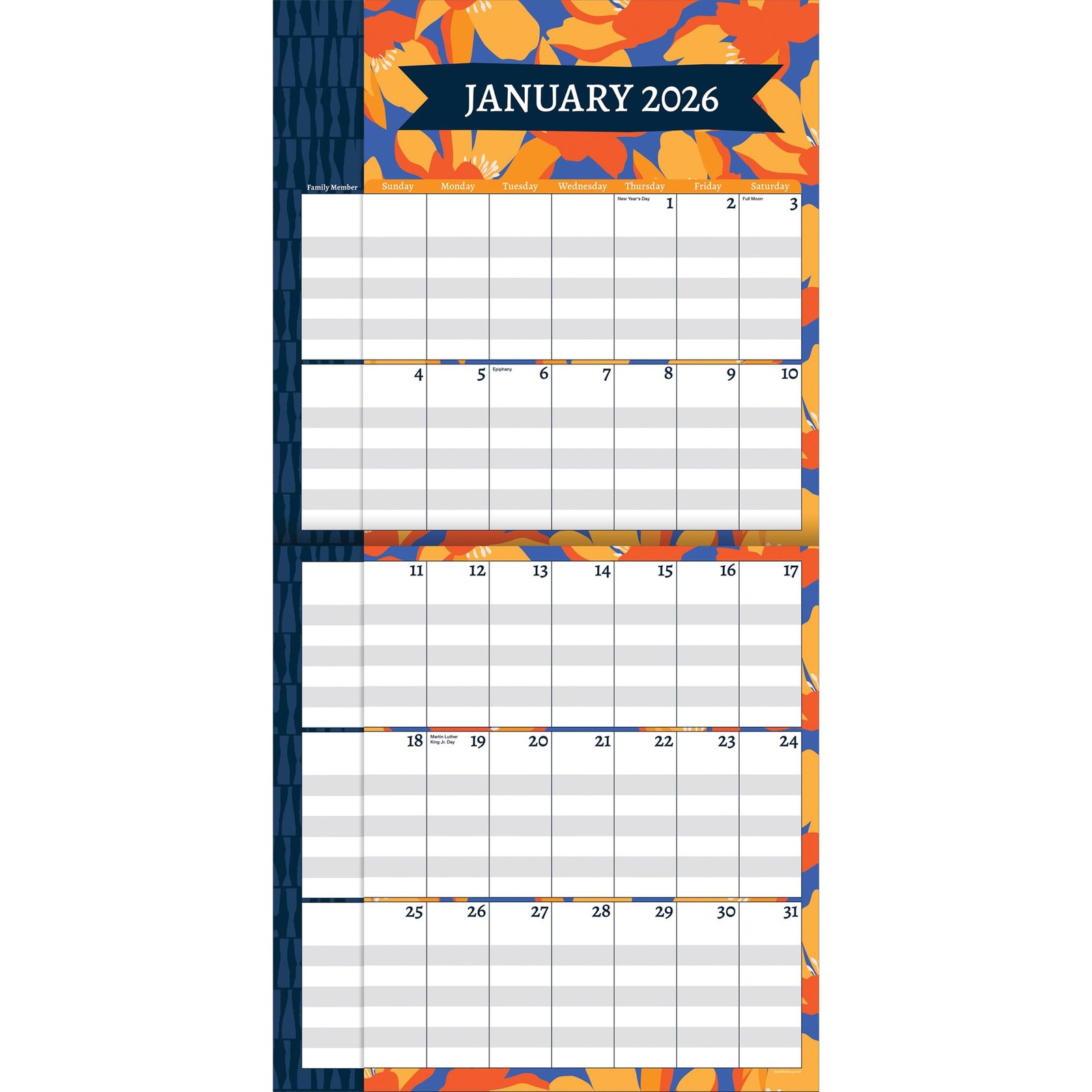TF Publishing 2026 Mom’s Manager Wall Calendar – Large Grids for Wall, Multi