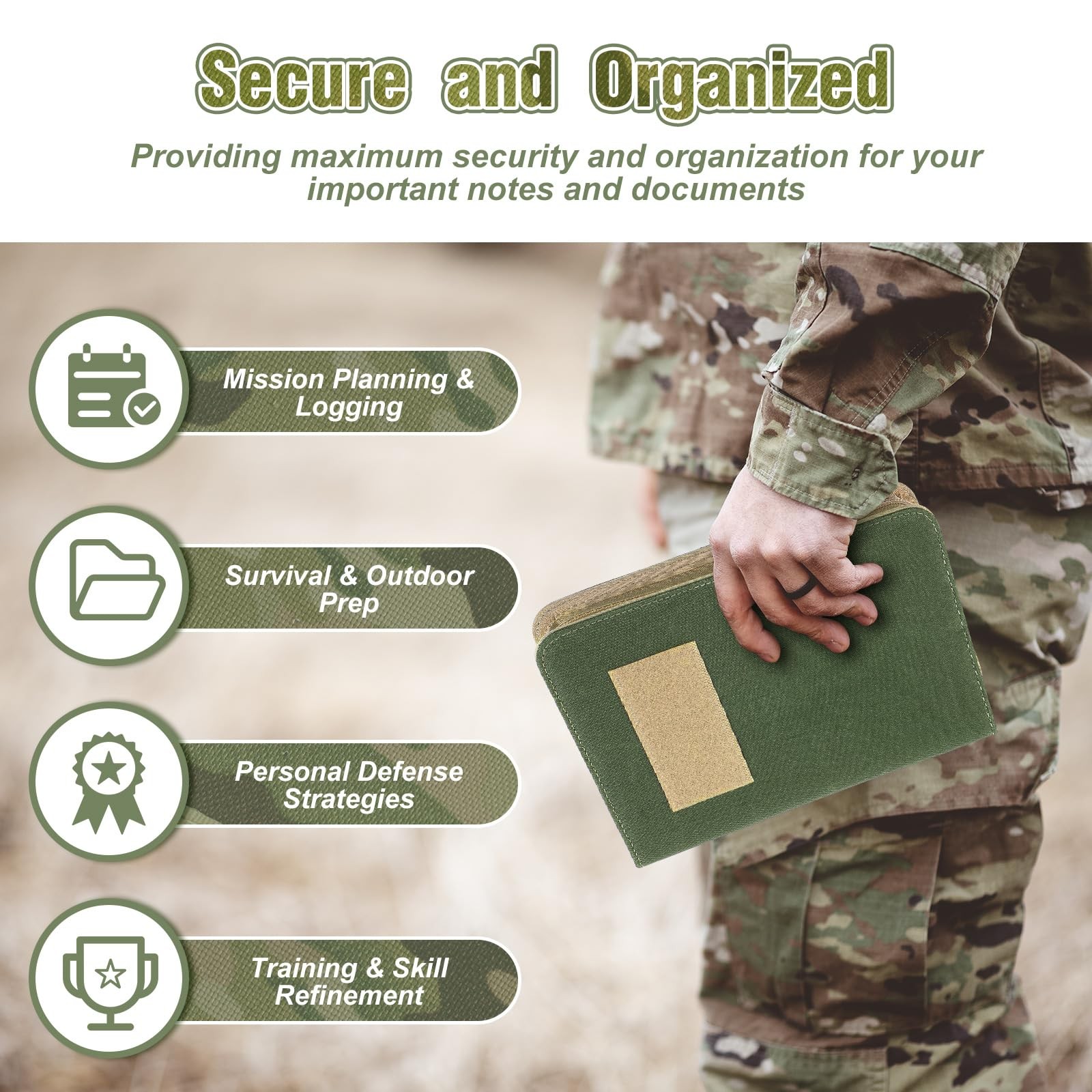 Resurhang 5 Pcs Waterproof Tactical Notebook with 96 Sheets 192 Pages Kit