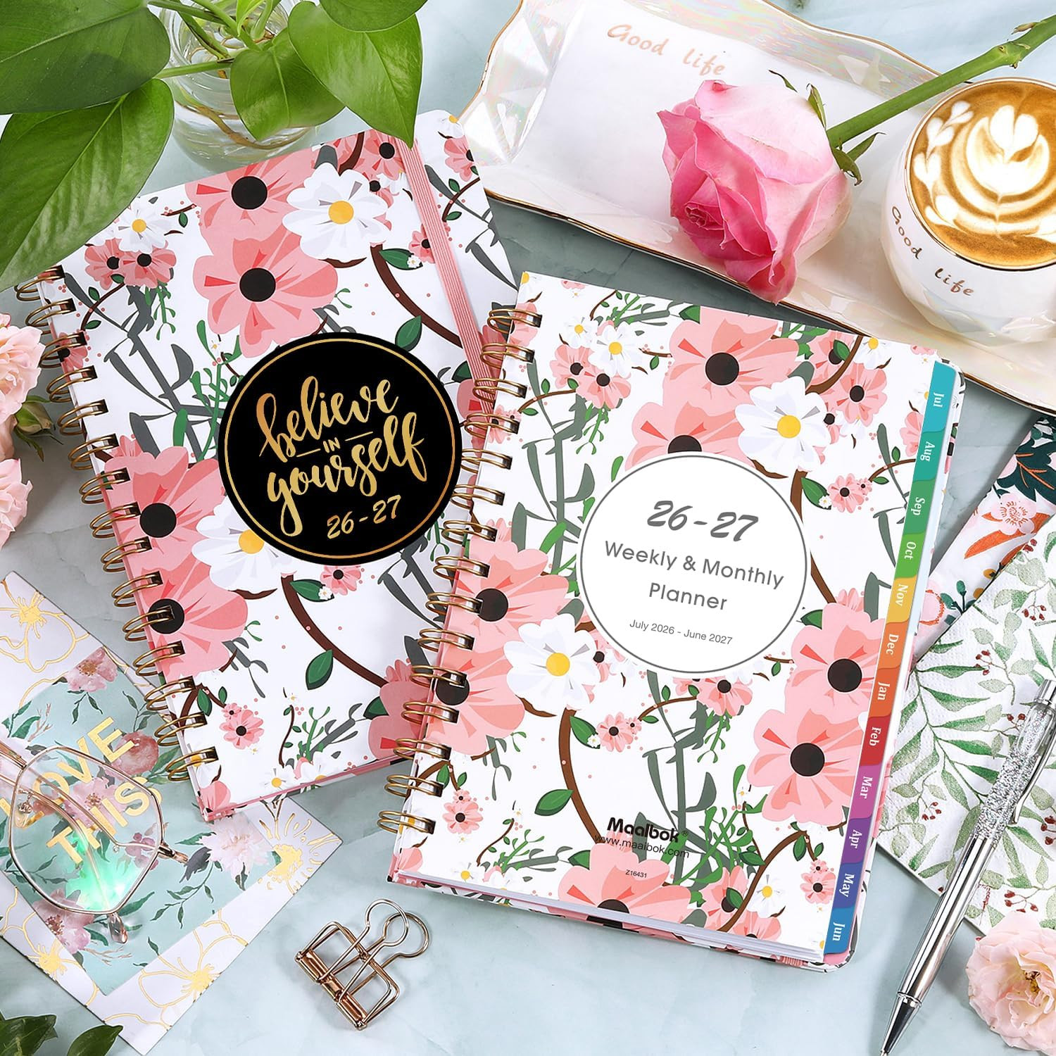 2026-2027 Planner – Weekly & Monthly Planner 2026-2027 with Tabs, 6.4″ x 8.5″, J