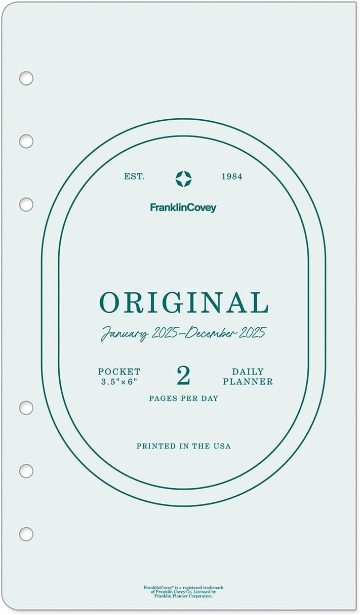 2025 Pocket Size Planner – Two Pages Per Day with Quotes for Daily Motivation