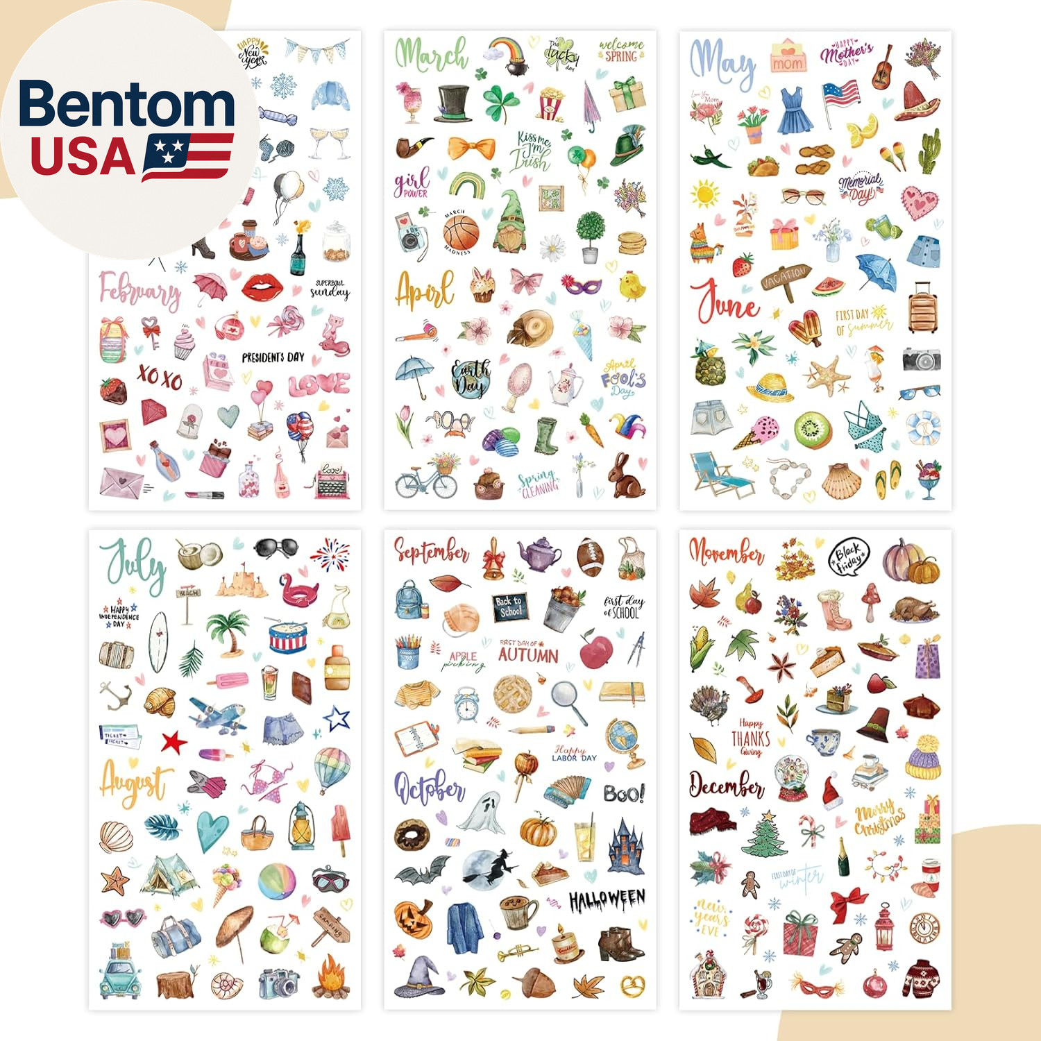 Planner Stickers, Calendar Sticker – over 310 Daily Holiday Seasonal Planner St