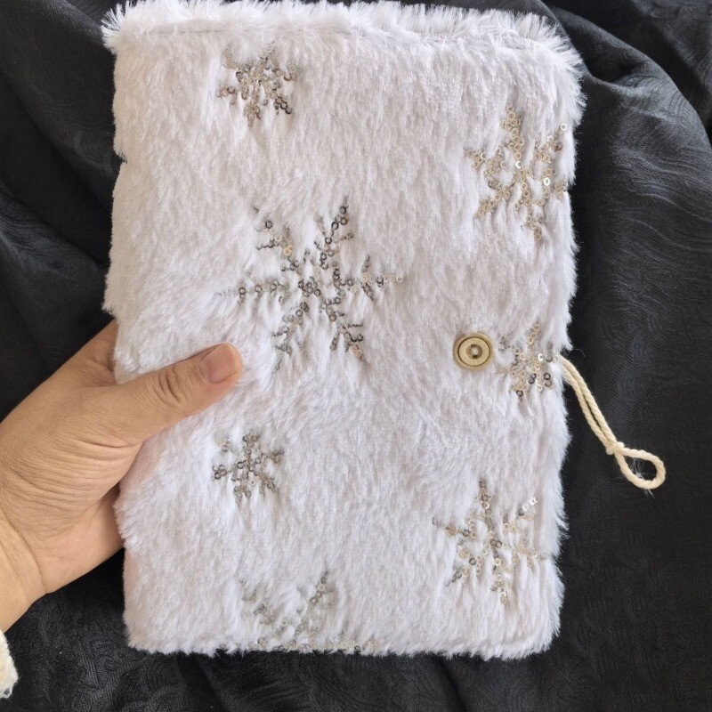 A5 A6 Detachable Binders Notebook Plush Snowflake Diary Stationery Handbook Cute
