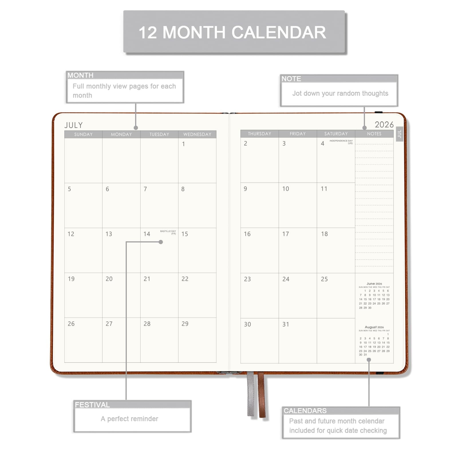 2026-2027 Planner – Planner 2026-2027 Weekly and Monthly with Stickers, JUL. …