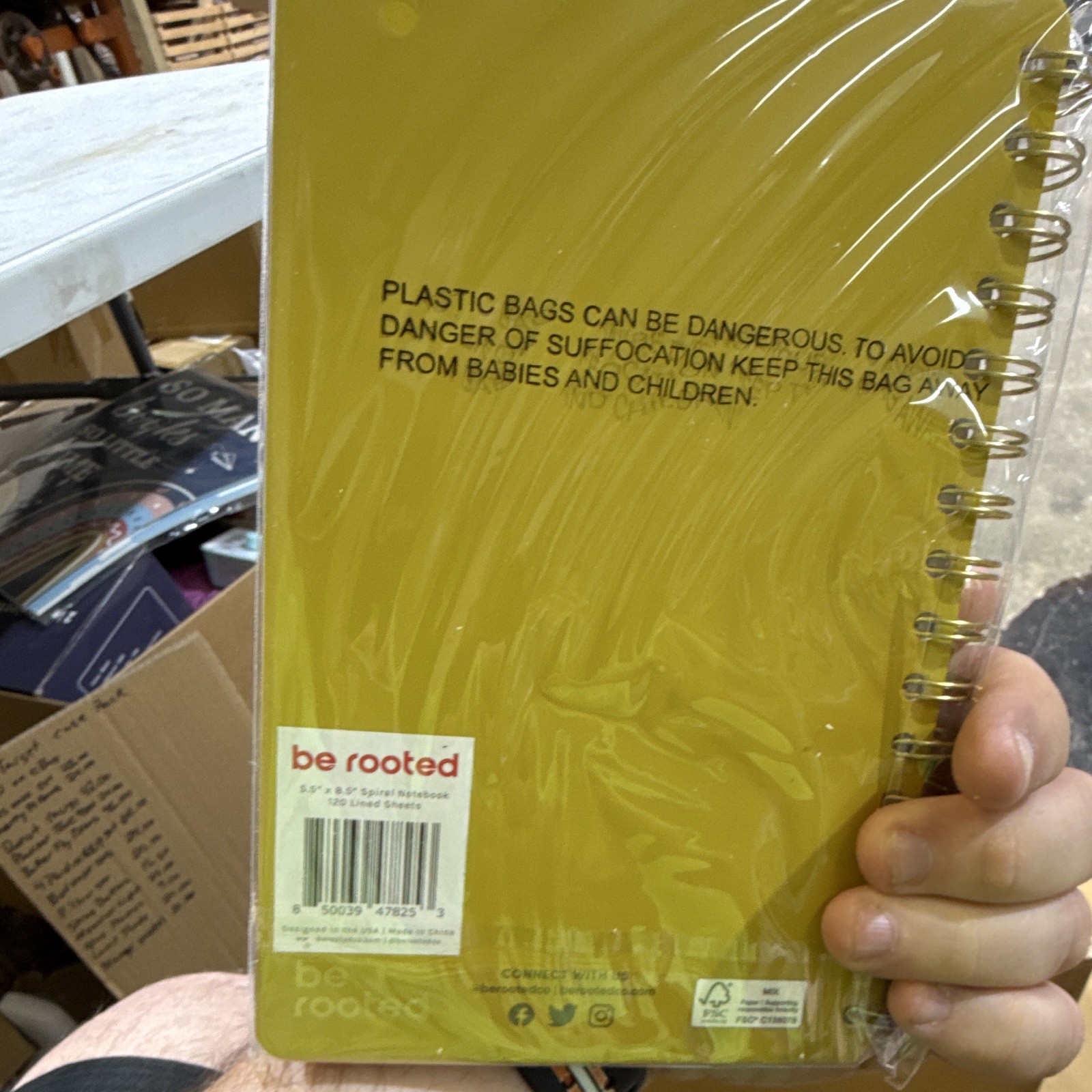 be rooted “Trust the Journey” Spiral Bound Notebook, Yellow Cover