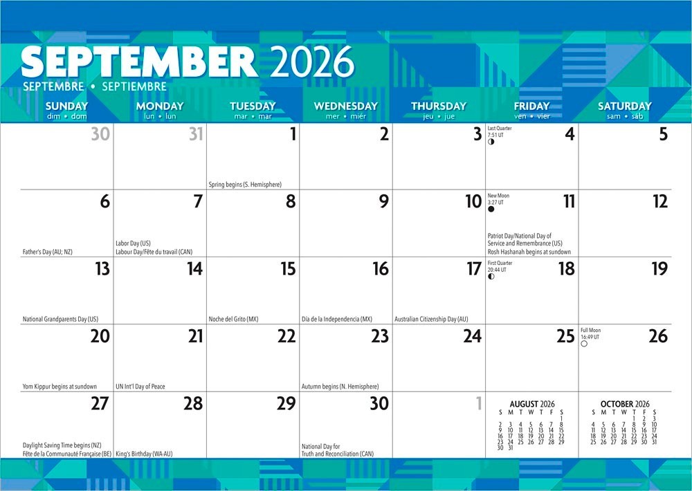 Large Print | 2026 17×12 Inch Monthly Desk Pad Calendar