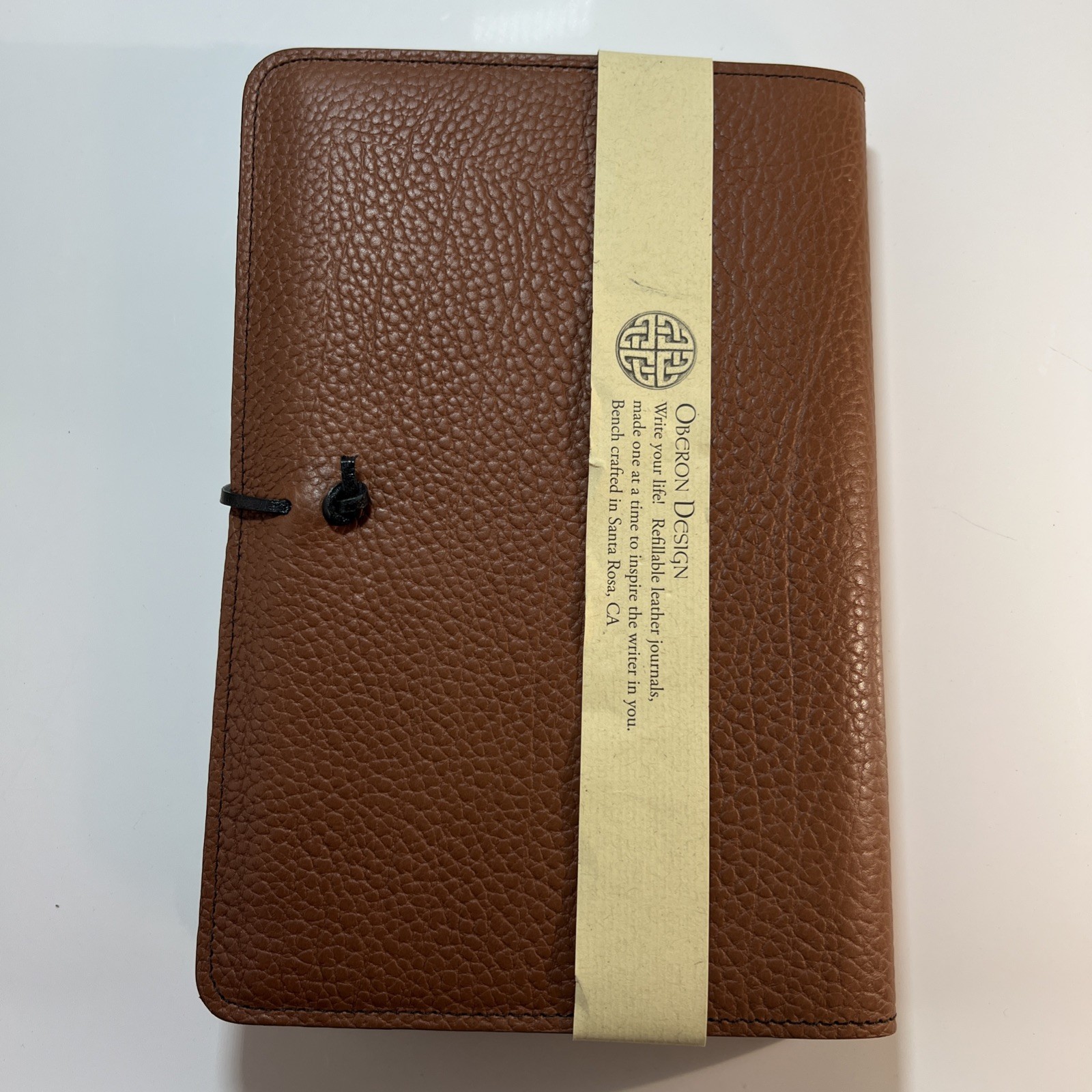 Oberon Design Brown Leather Journal Notebook Large 6×9 Refillable Sunflowers NWT