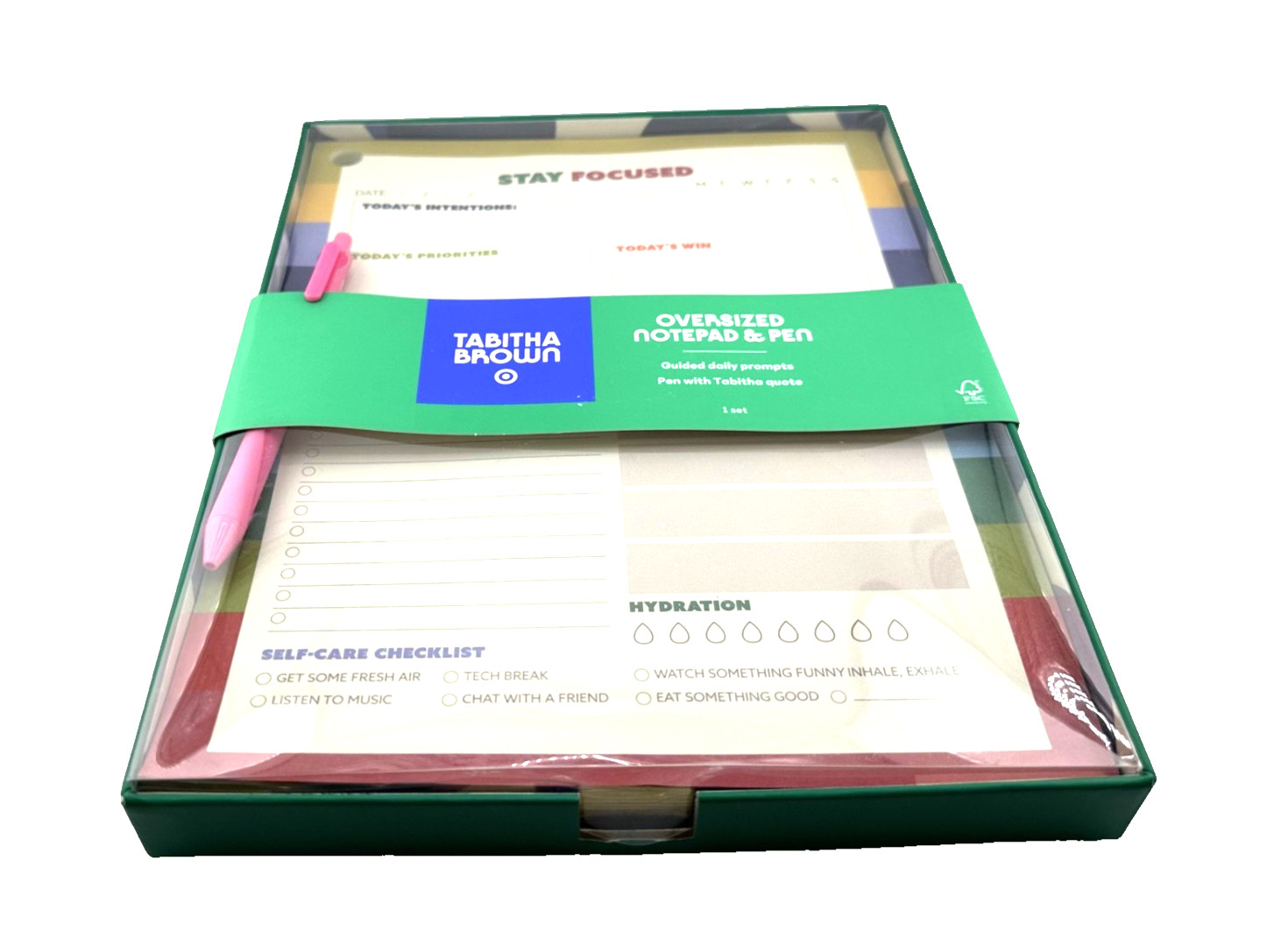 Tabitha Brown for Target Oversized Notepad & Pen, 8.5”x11” Lined Paper Journal