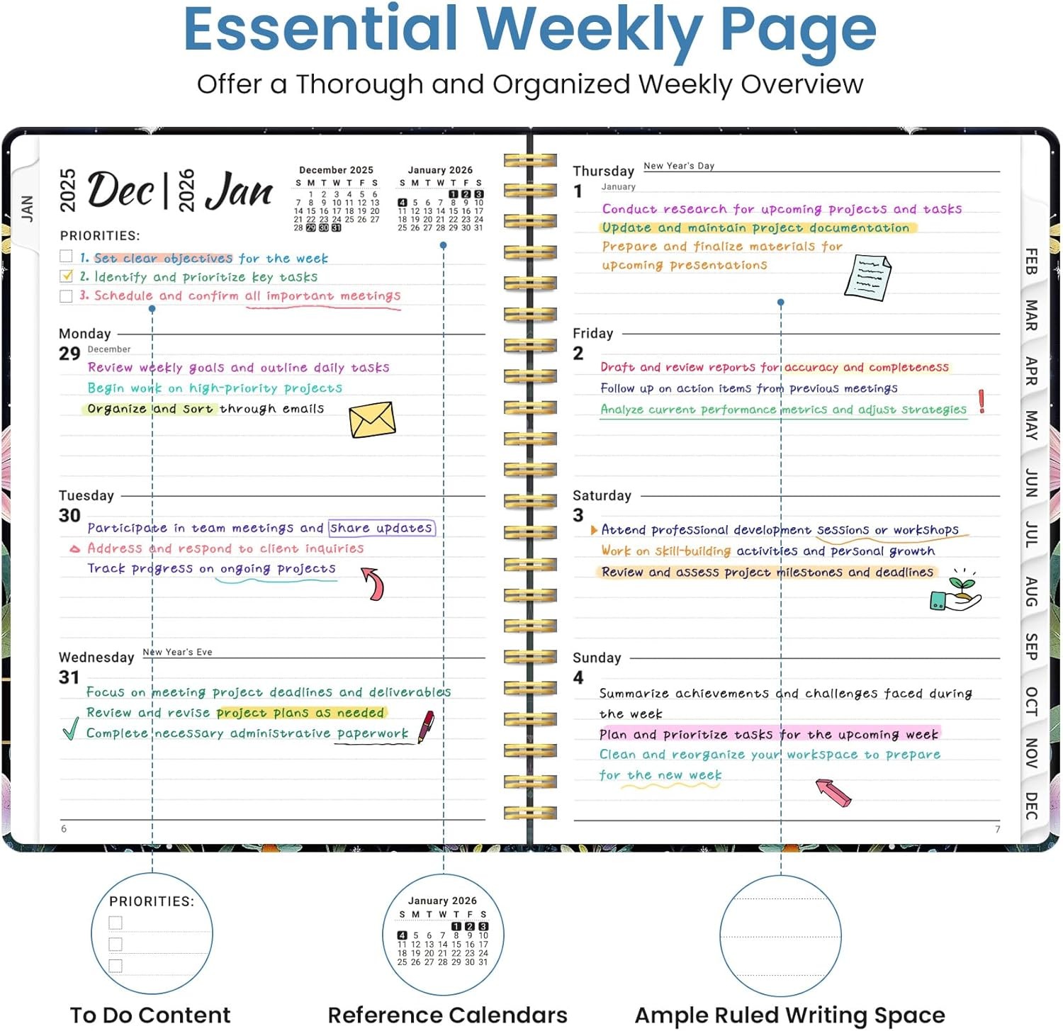 2026 Planner Weekly and Monthly Planner for Women, 6.3X 8.5″ Jan 2026-Dec 2026