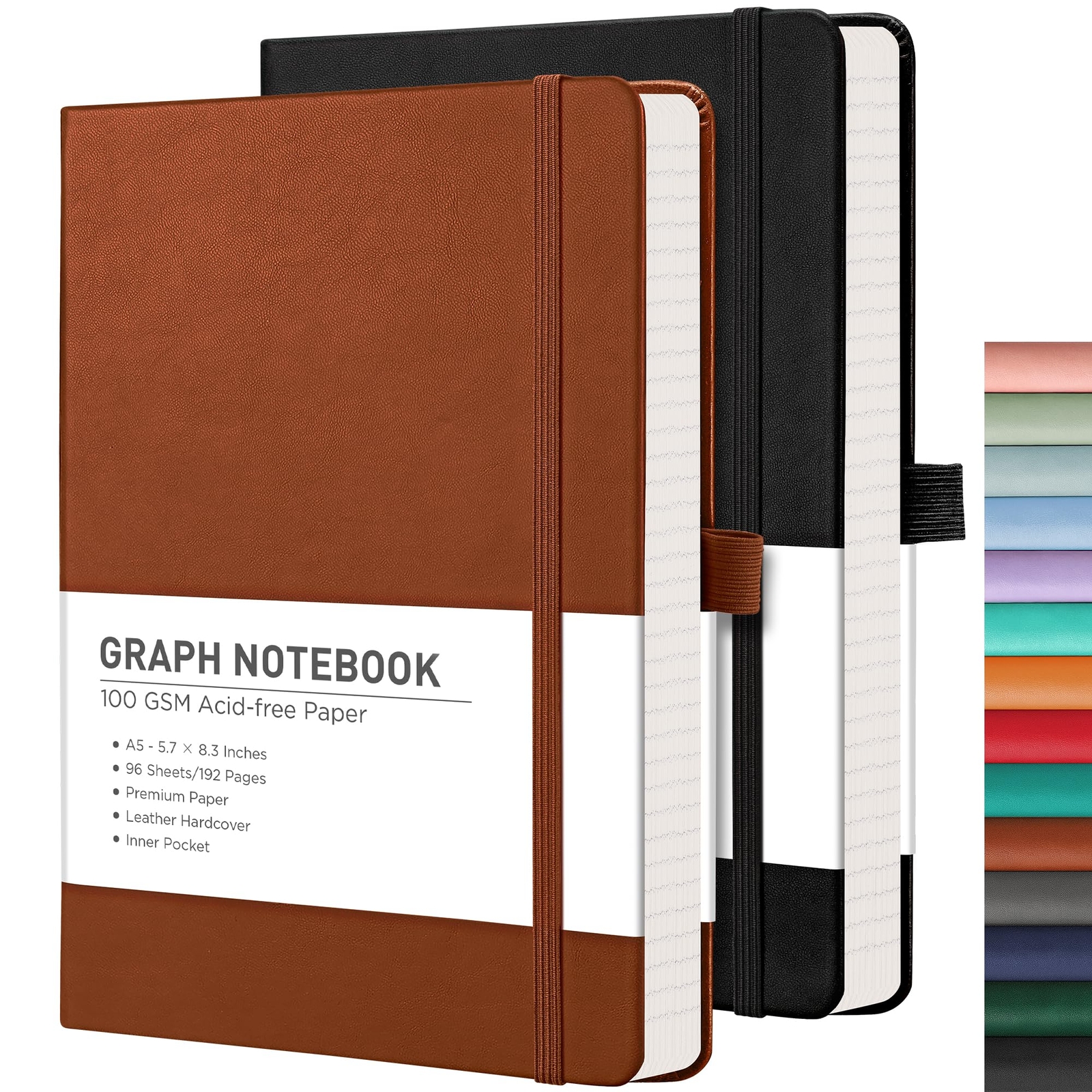 Graph Paper Notebook 2-Pack – Graph Grid Paper Notebook with 192 Pages per Pa…