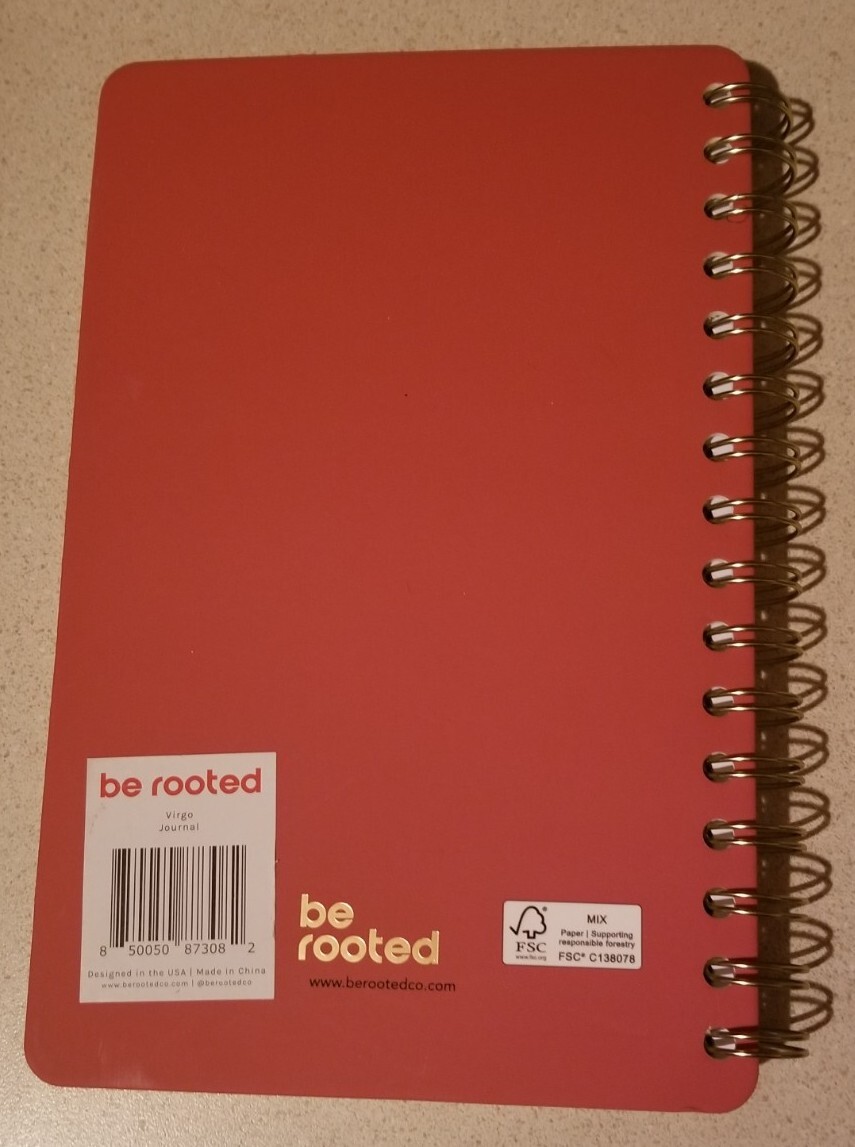 Be Rooted Zodiac (Virgo) Lined Journal Diary Book Hard Bound NEW