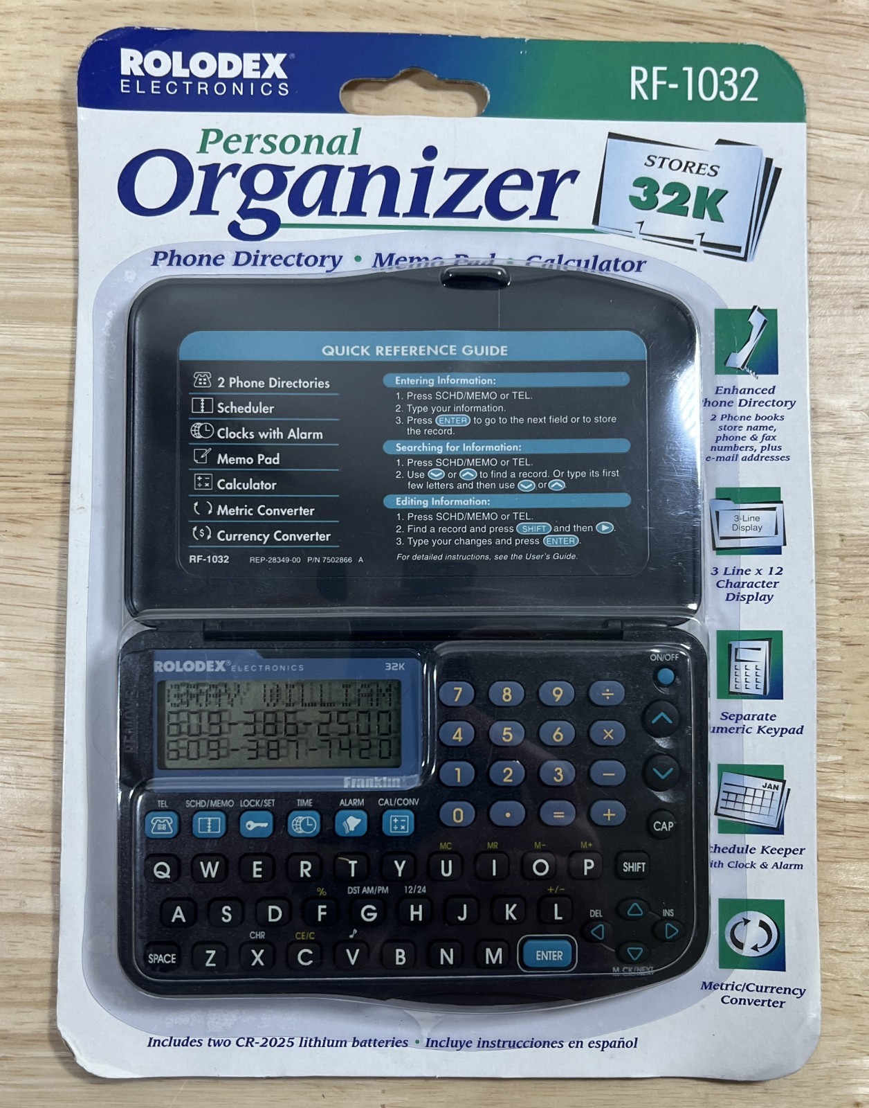 Rolodex Personal Organizer Directory Memo Calculator – RF-1032 – New In Package