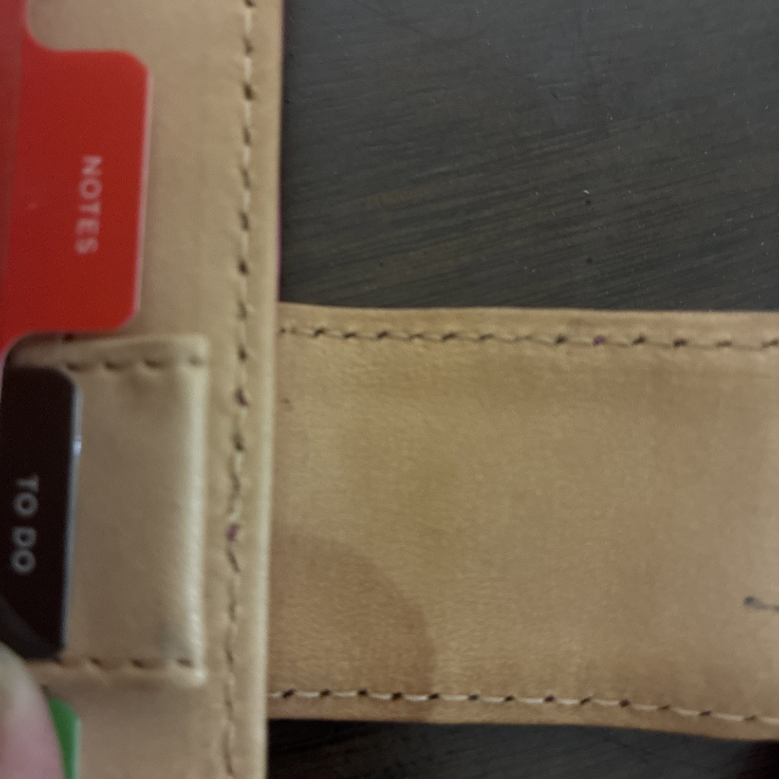 Kate Spade New York System Planner cover Pink And Tan Leather, inside 6 ring