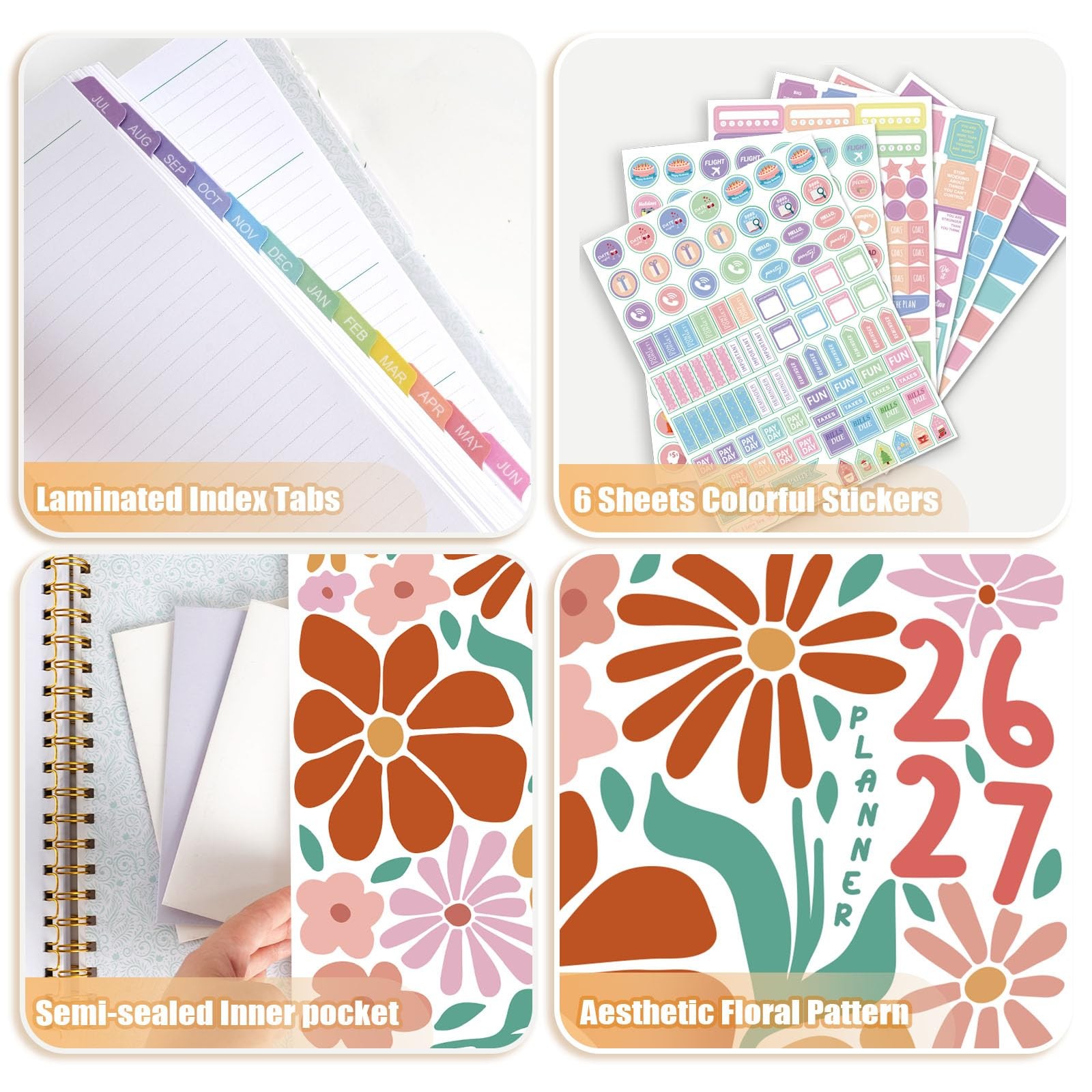 GuassLee Academic Planner 2026-2027 Daily Weekly and Monthly 8.5″×11″, Yellow