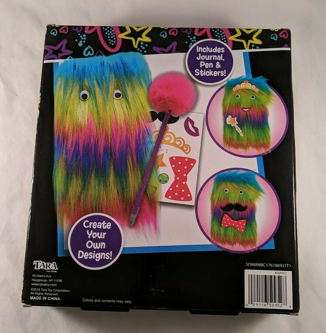 Tara Toy Journal Furry Notebook Girls Diary Pen Stickers Writing Multicolored