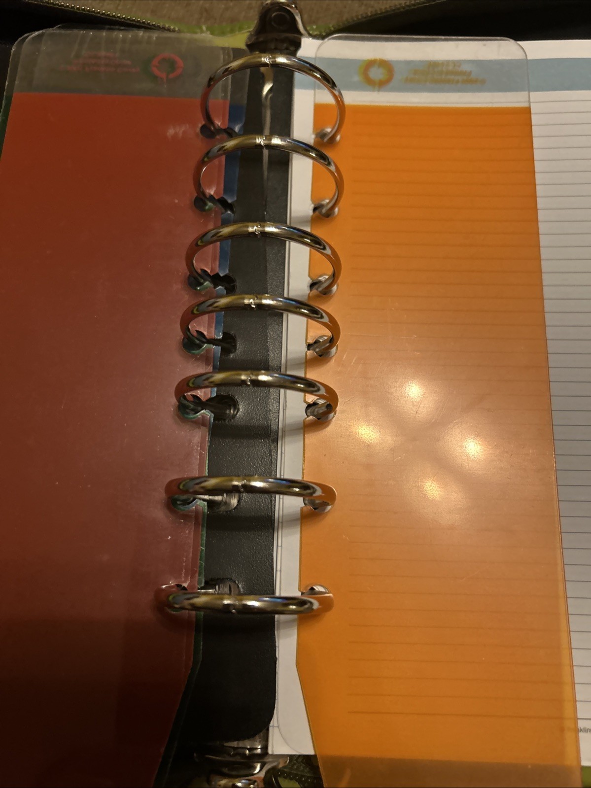 Franklin Covey Classic Zipper Planner Ring Binder Genuine Green Leather 7 Rings