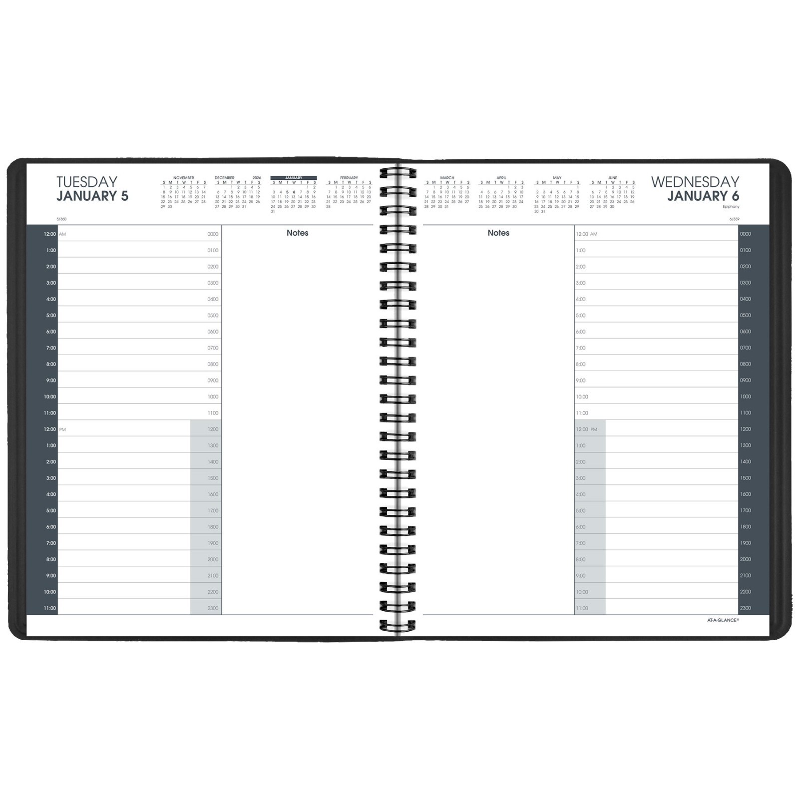 2026 At-A-Glance 70-214 24-Hour 7-Day Daily Appointment Book, 8-1/2 x 11″