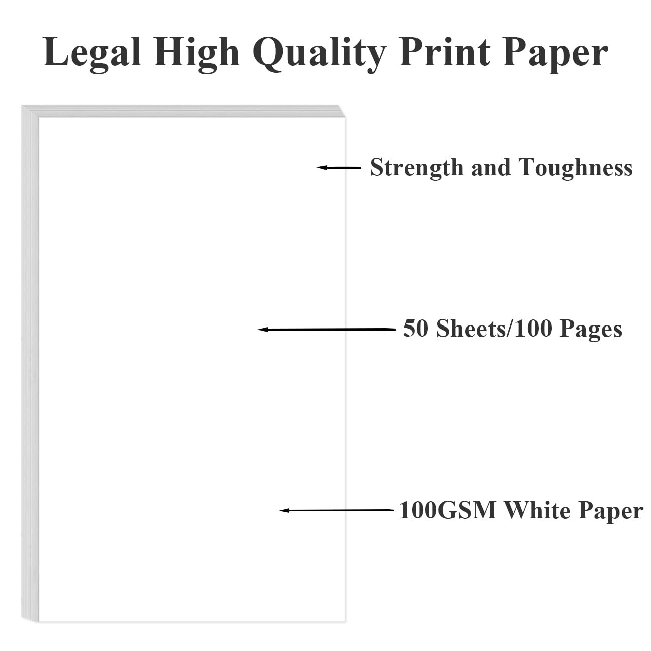 8.5″ x 14″ Printer Paper – 50 Sheets/100 Pages Blank Paper, 1-Pack, White