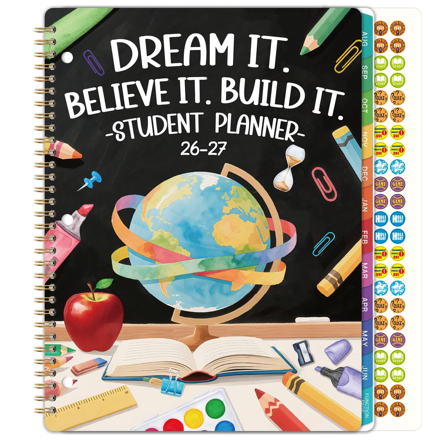 Student Planner 2026-2027 – School 8.5″ x 11″ (Letter), black 12