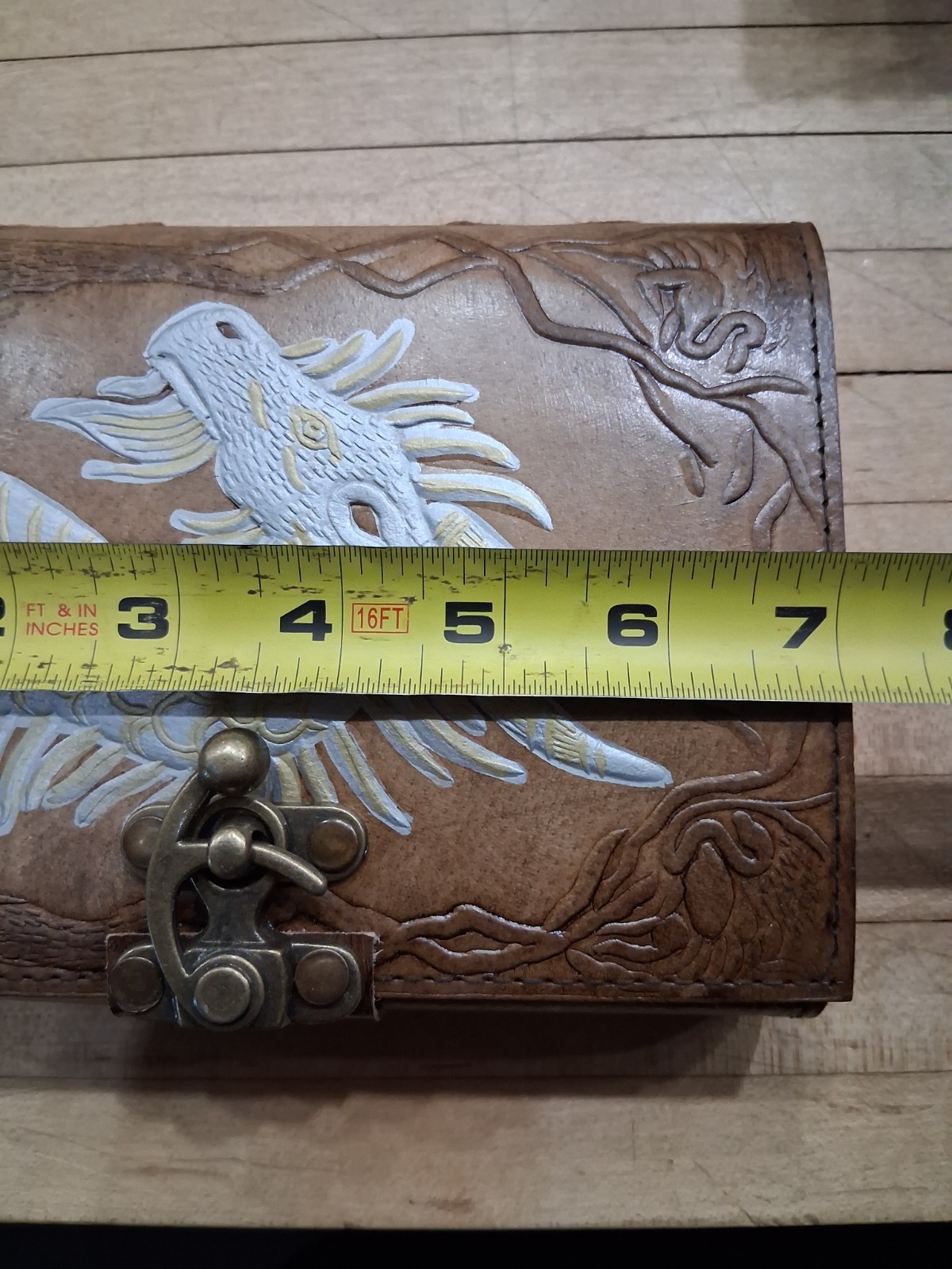 Silver Dragon Leather Journal With Celtic Clasp