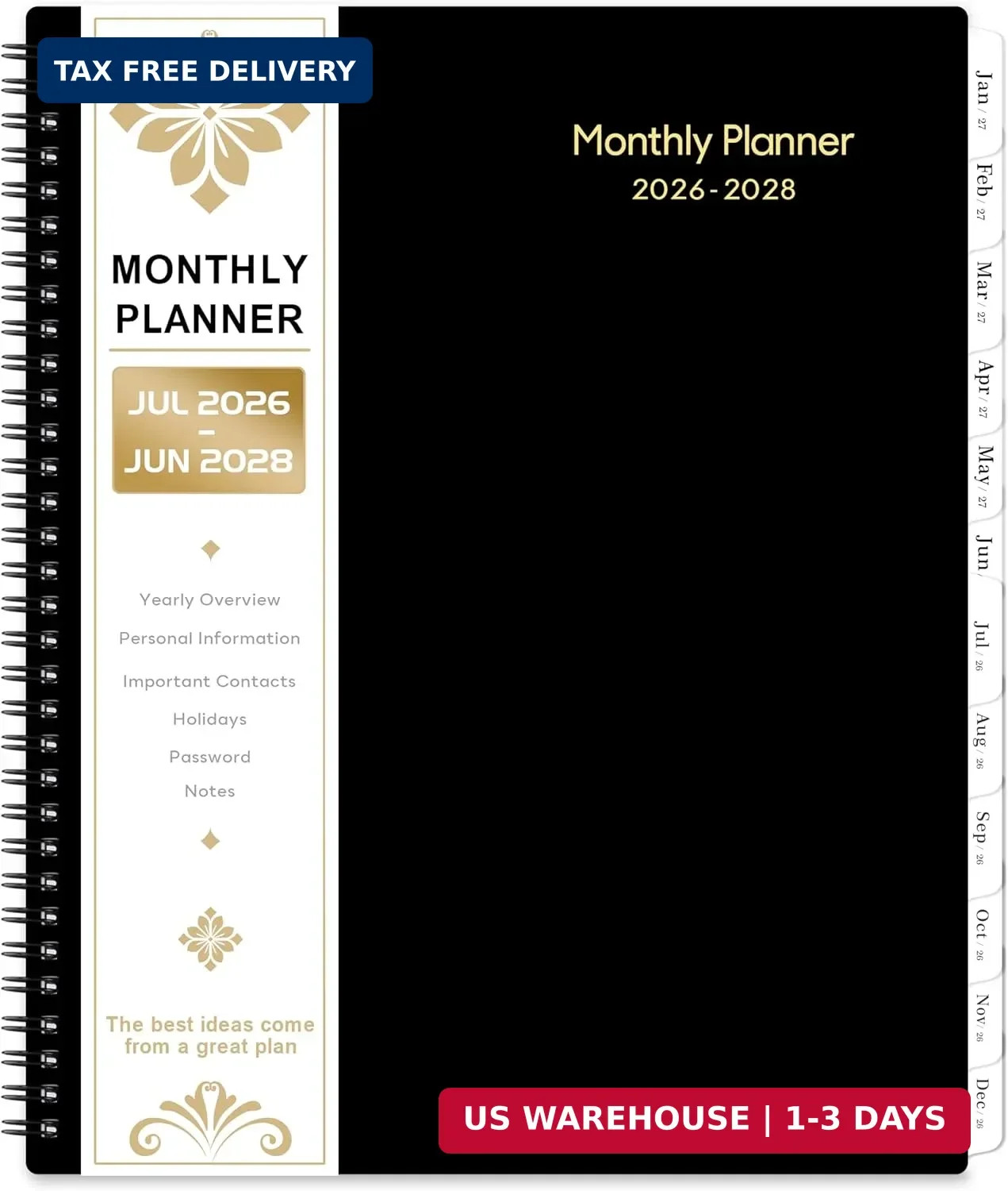 2026-2028 Monthly Planner – 2 Year Monthly Planner 2026-2028 With Tabs, JUL 2026