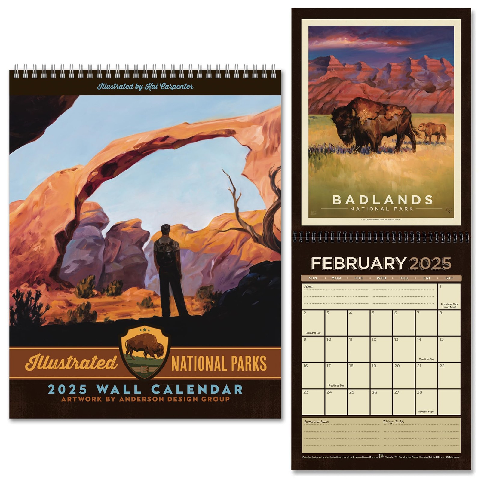 Americanflat 2025 Wall Calendar – Scenic National 10×13, Park