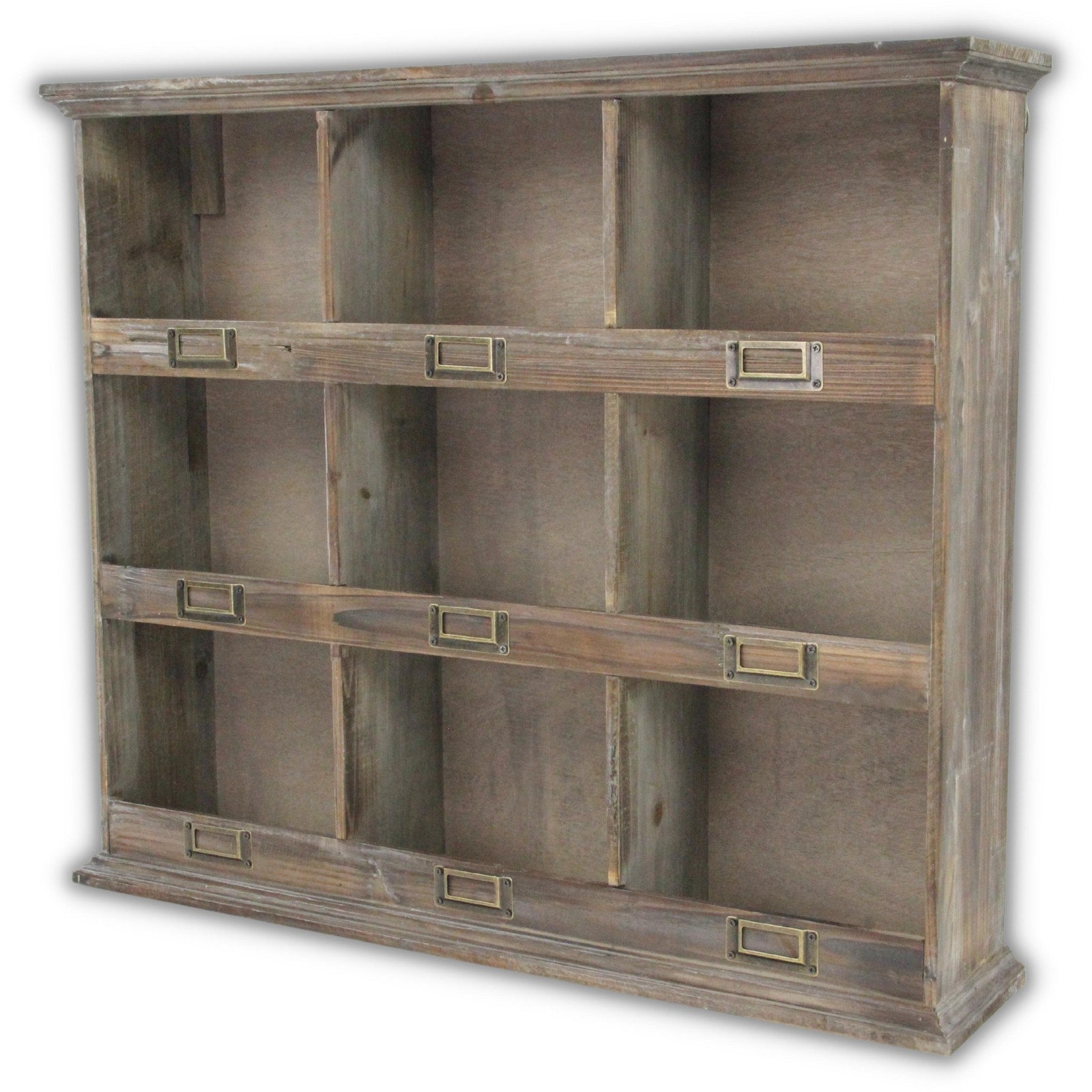 27″ Dark Brown Solid Wood Wall Mounted Display Stand