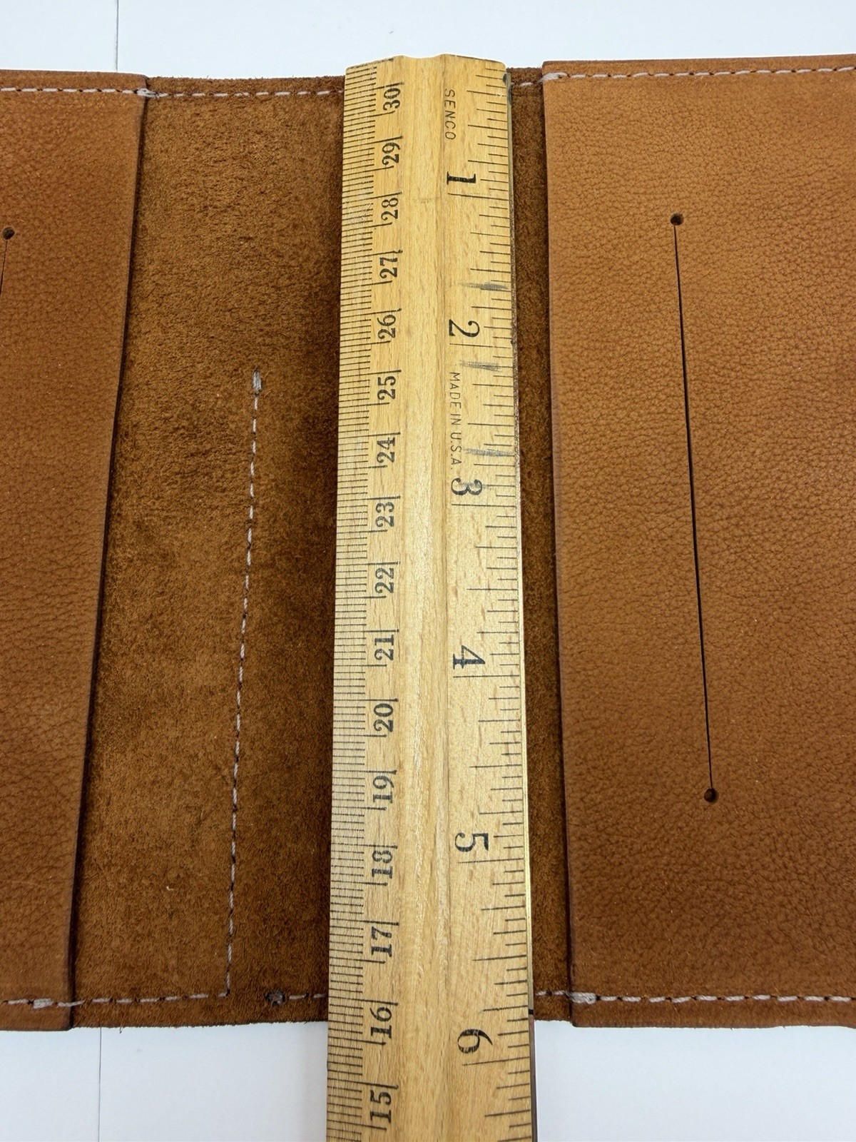 Sojourner Handmade Leather Field Notes Cover Pocket Notebook Brown Red Stitching