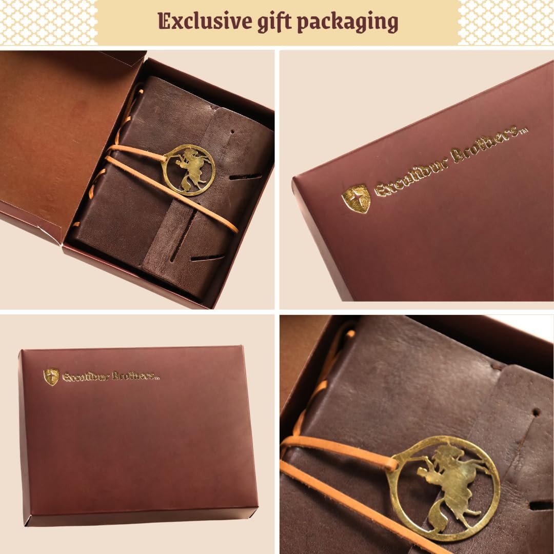 Premium Leather Journal for Men – 4.3 x 5.9 Inch A6 Buffalo Dark Brown