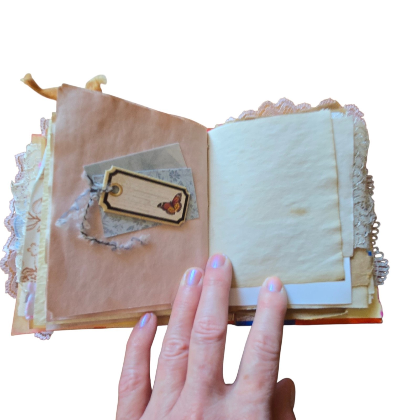 Handmade Chunky Junk Journal Use for Writing Art Photos Floral Embellishments