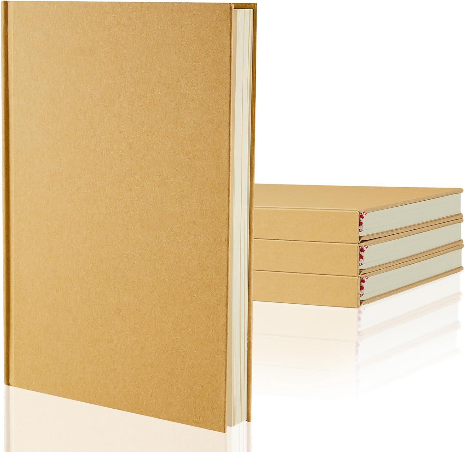 4 Pcs A5 Blank Notebooks Journals Bulk 100 Sheets/200 Pages Unlined Craft Notebo