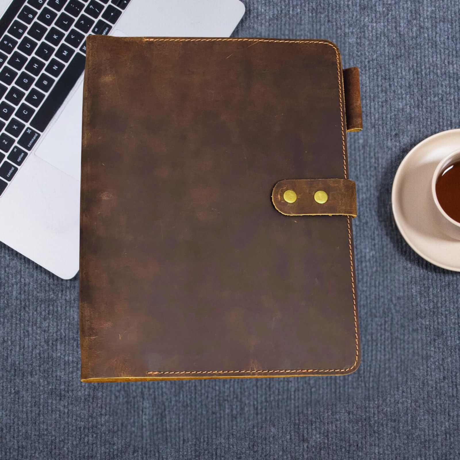 Premium Leather 3-Ring Binder Portfolio, 8.5×11 Inch Letter Size Organizer Fo…