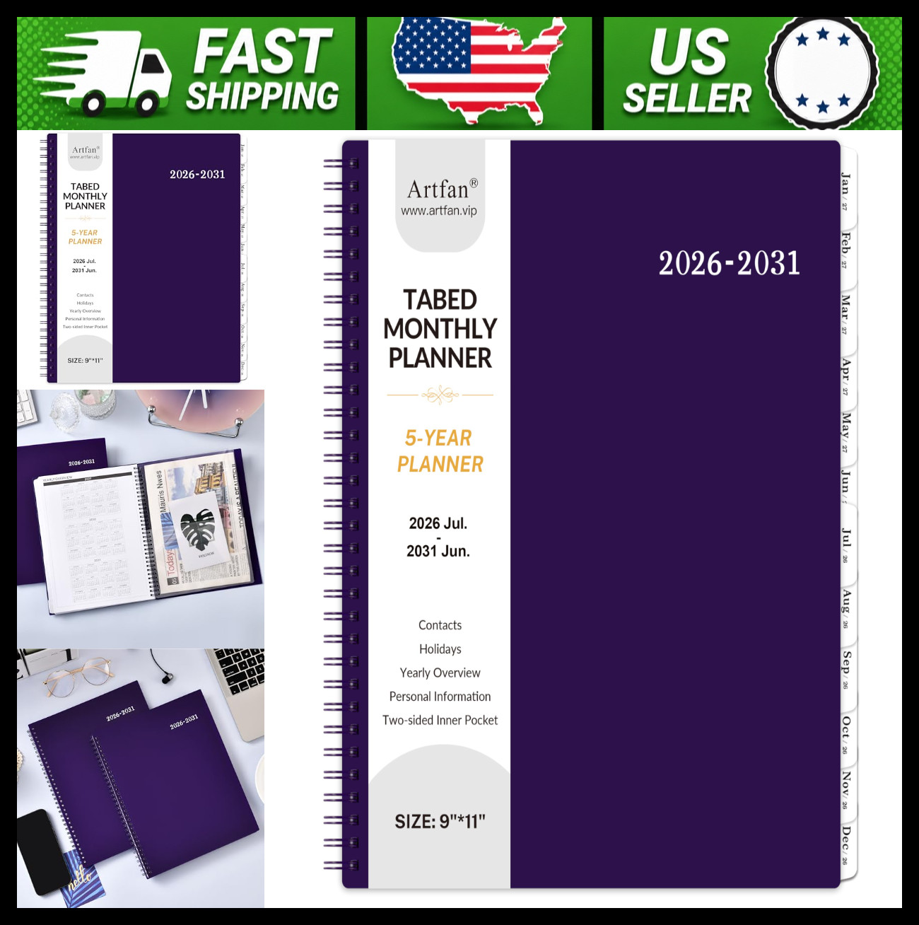 2026-2031 Monthly Planner/Monthly Calendar – 5 Year Planner from Jul. 2026 –