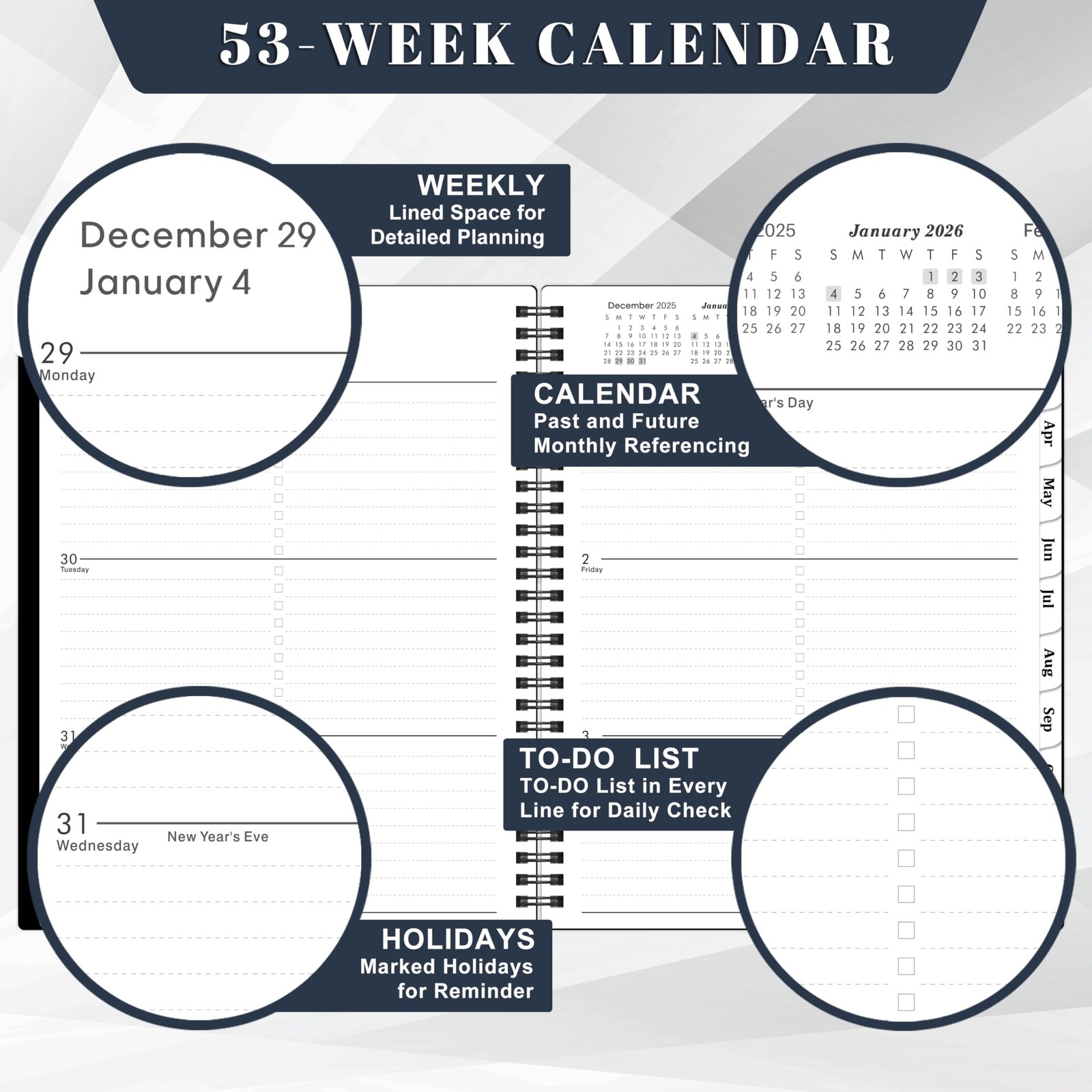 2026 Planner – 8” × 10”, Planner Weekly and Monthly 2026, from JAN to DEC 2026,
