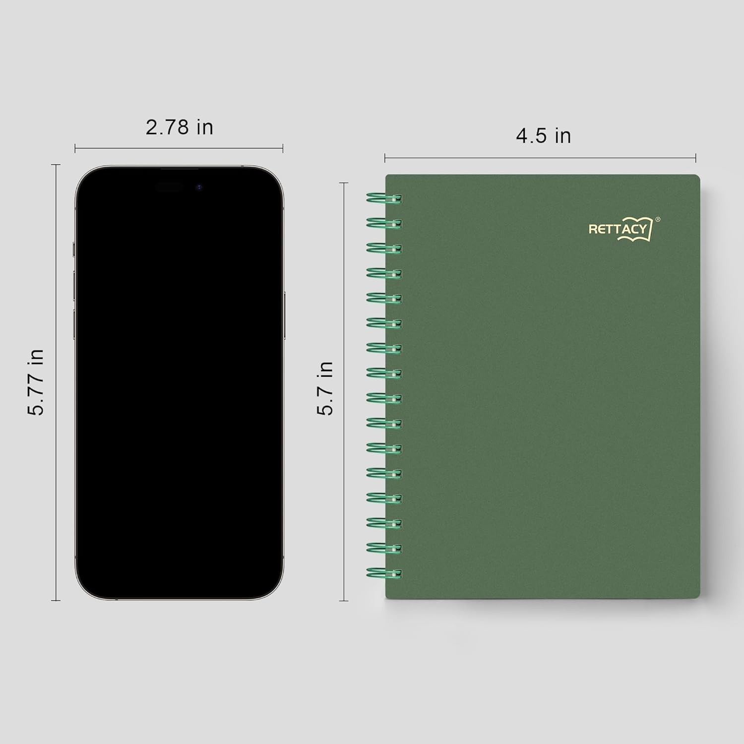 Pocket Green Notebook 160 Pages A6 Spiral Waterproof Writing Journal