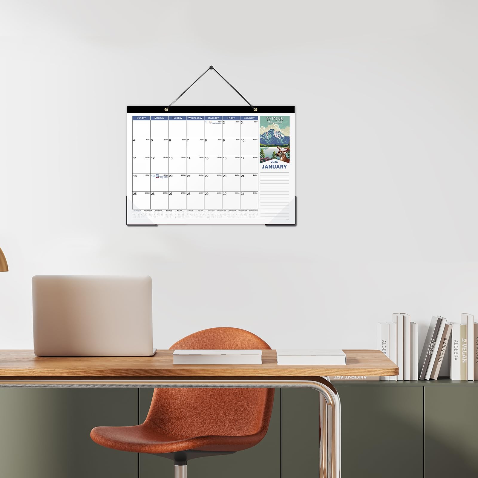 2026 Desk Calendar – 2026 from Jan. 2026 – Dec. White-Blue